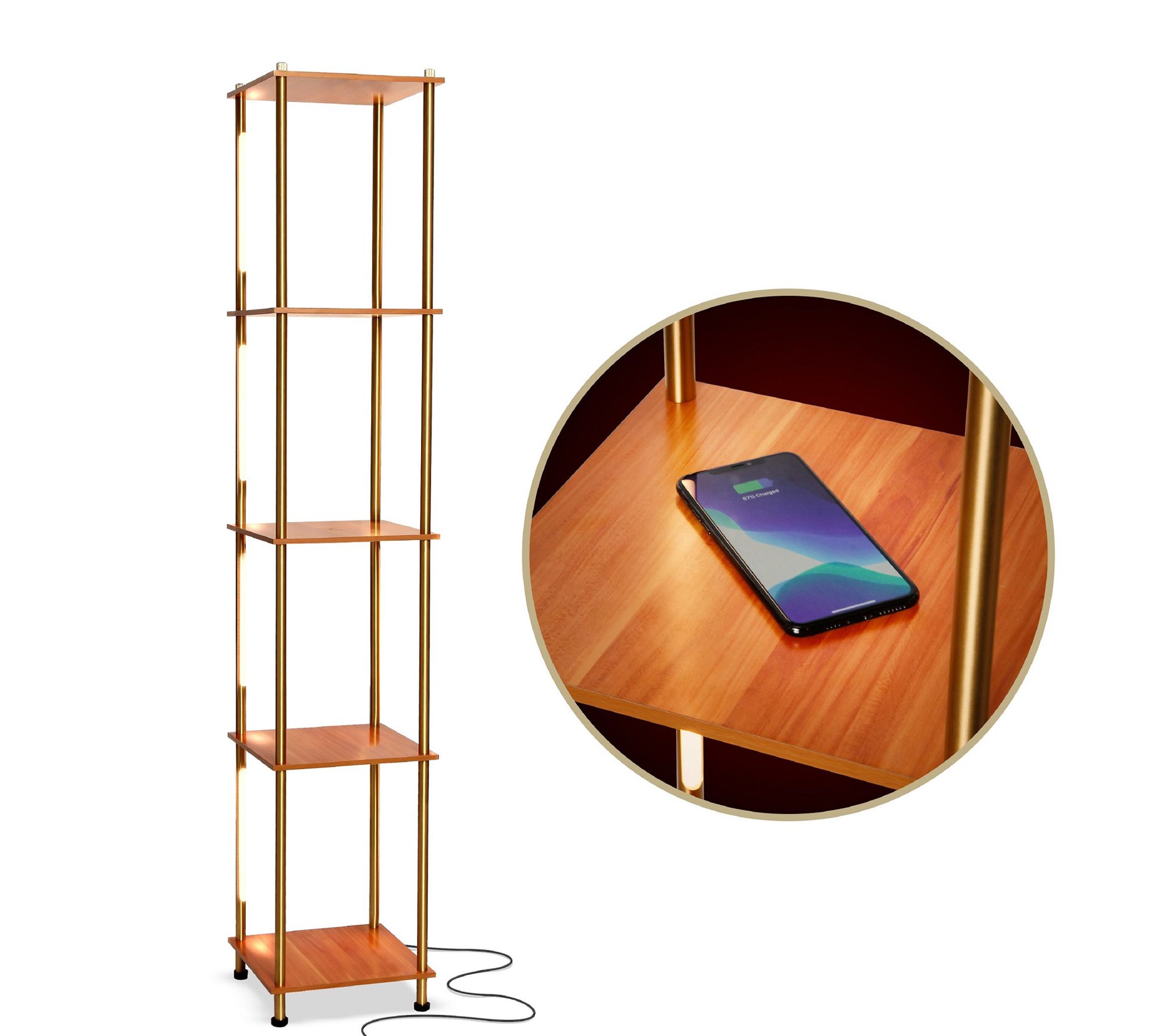 Brightech Aria 63 in. LED Shelf Floor Lamp