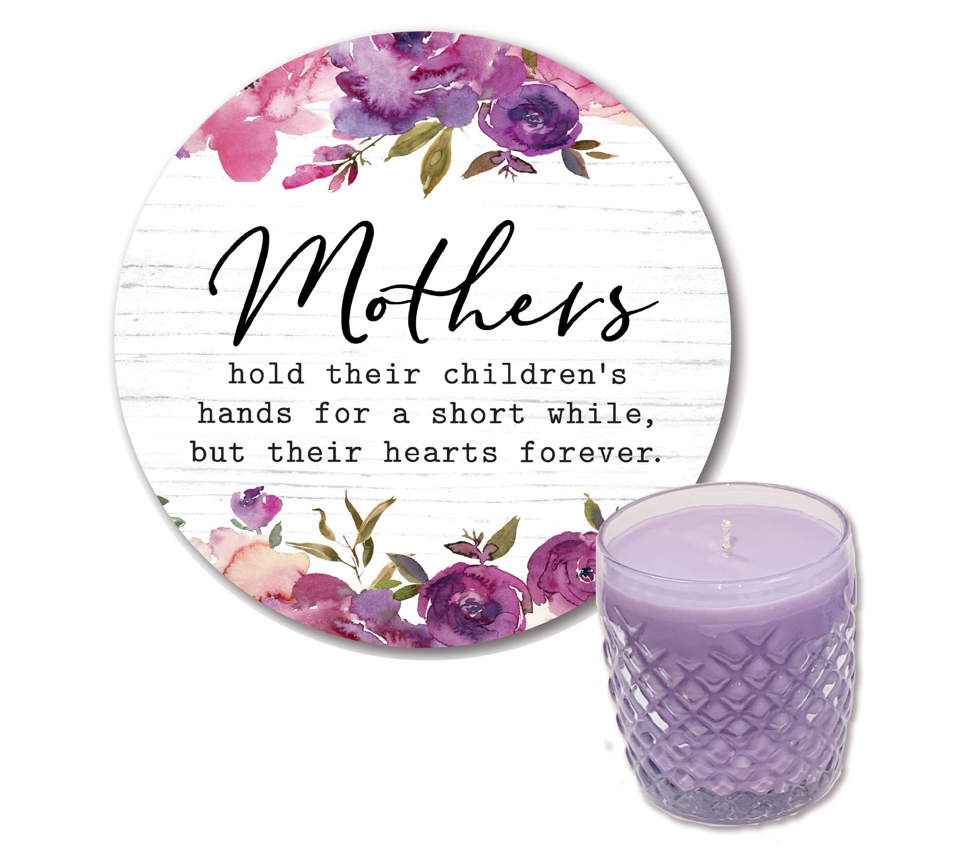 Courtside Floral Mothers Hold 8x8 Art Board & 9 oz Candle Set