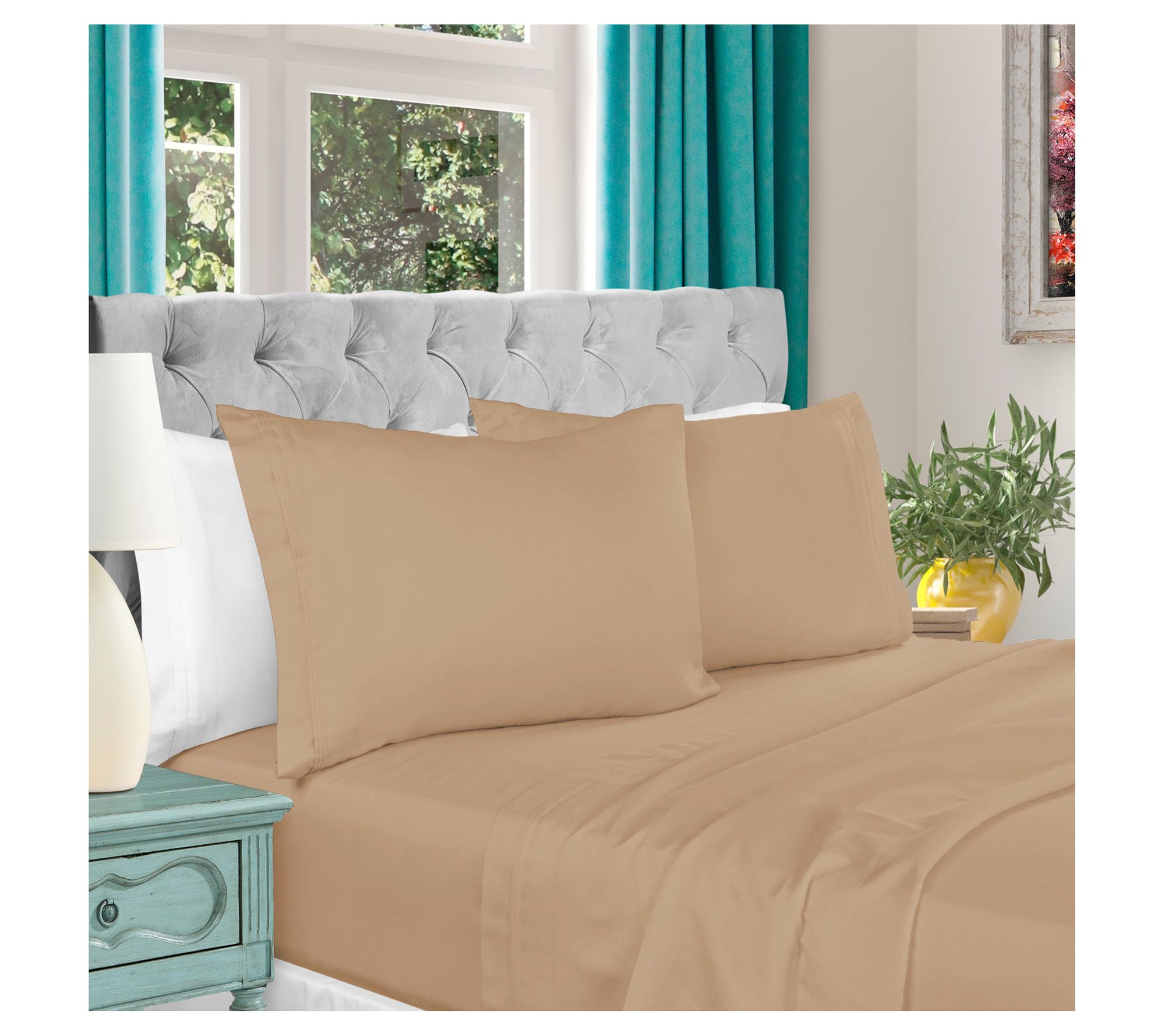 Superior Egyptian Cotton Extra DeepPocket SolidSheet Set,Full