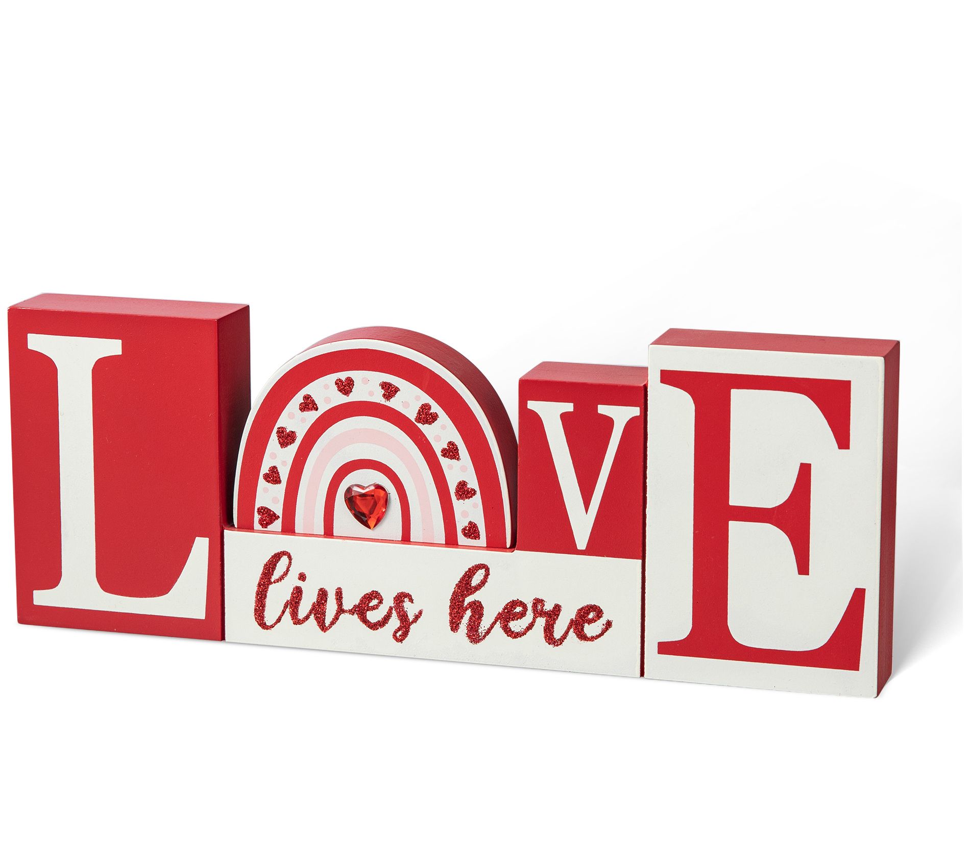 Glitzhome 11" Valentine's Wooden LOVE Table Decor