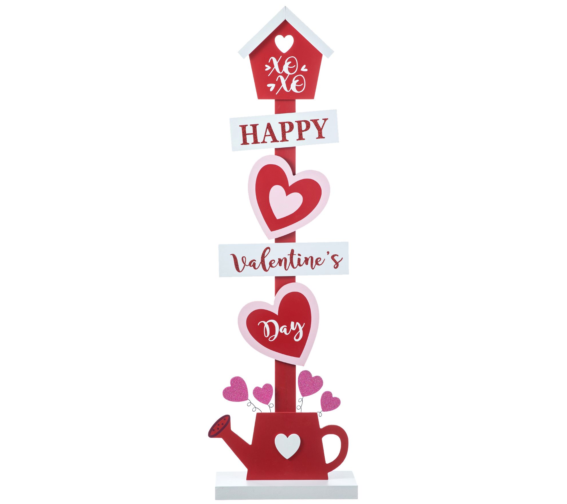 Glitzhome 24 Valentines Double Sided Wooden Easel Porch Sign 