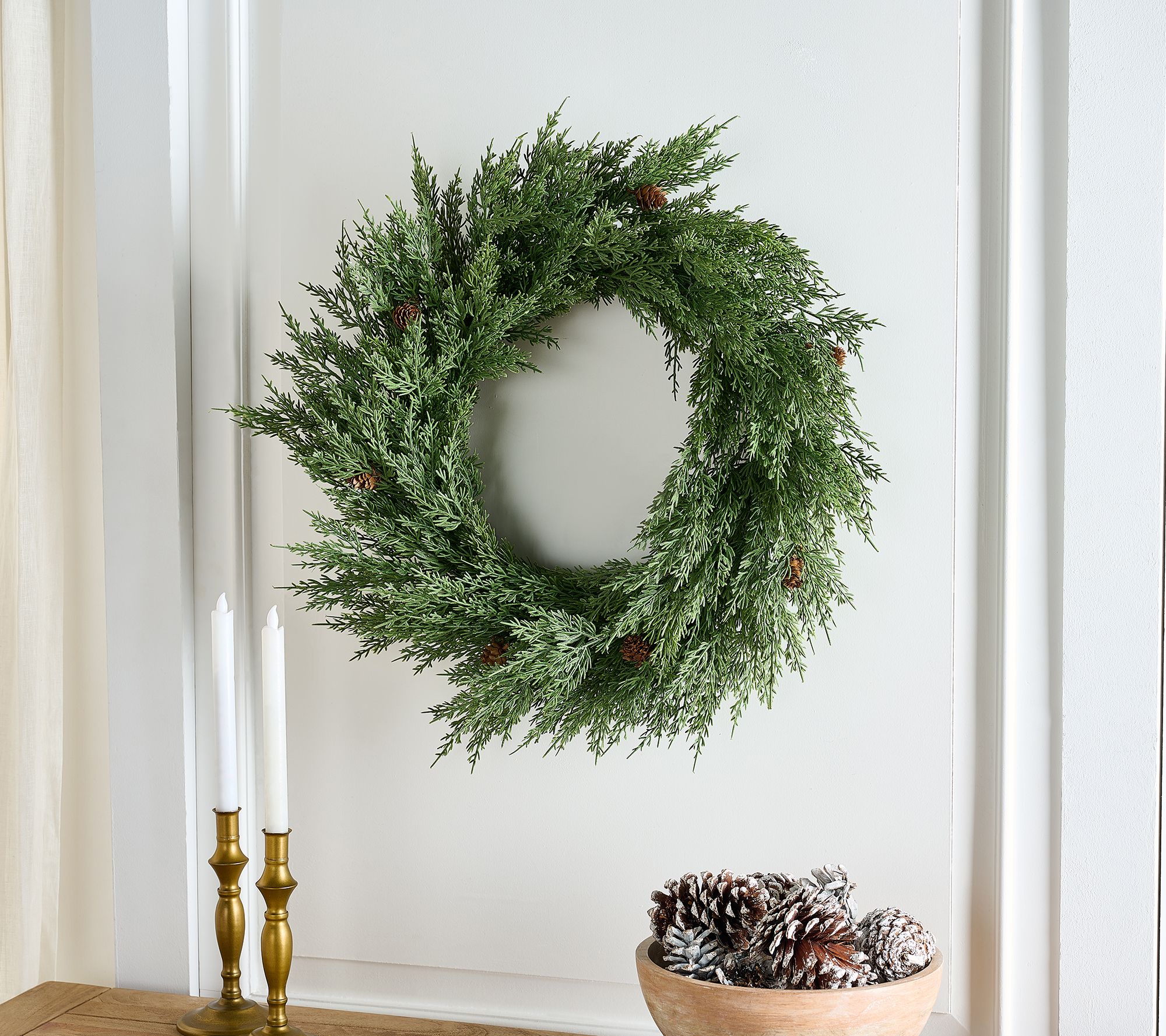 Cozy Cottage by Liz Marie 24" Faux Cypress and Larch Wreath