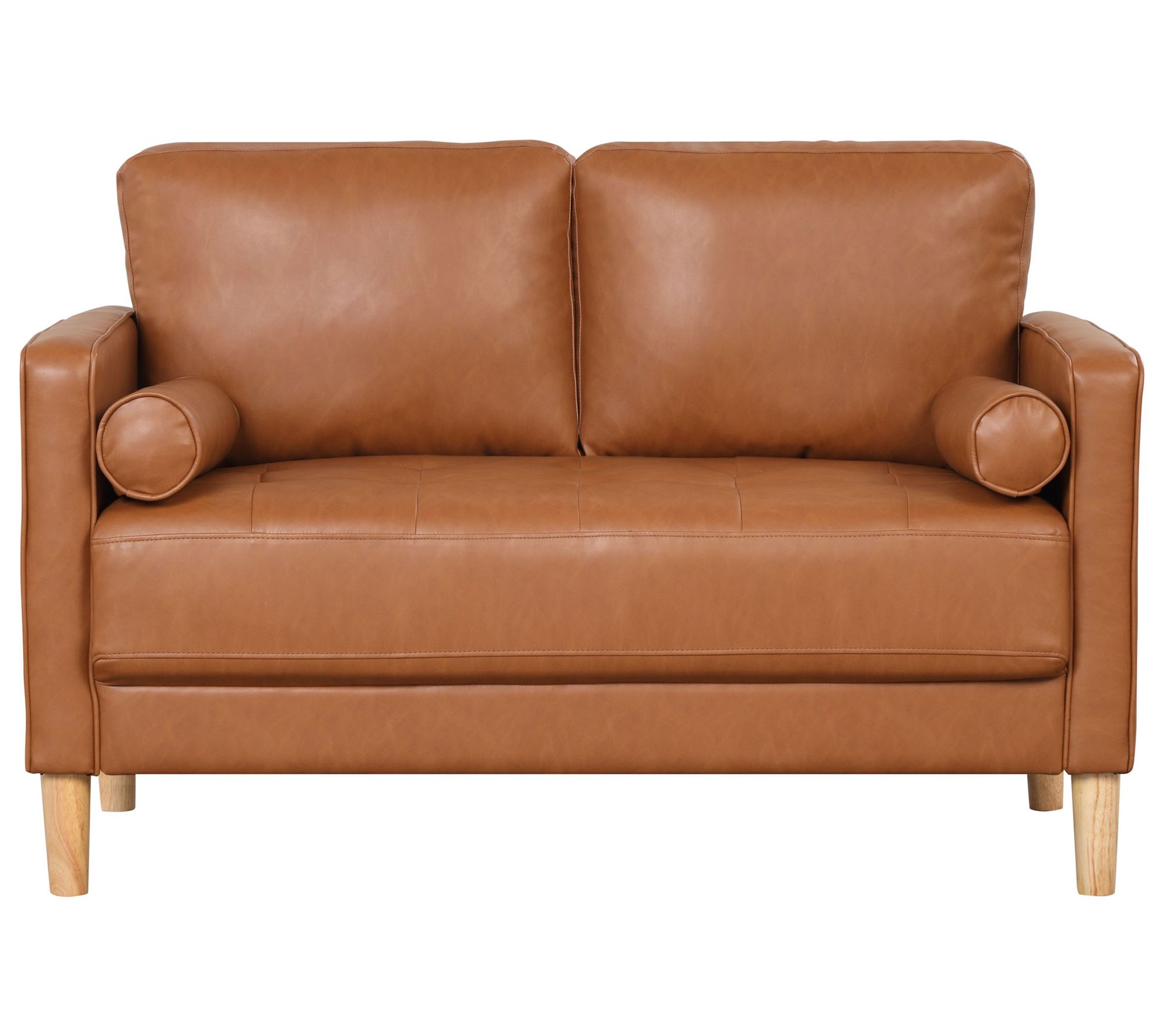 Lifestyle Solutions Lavrik Loveseat in Caramel aux Leather