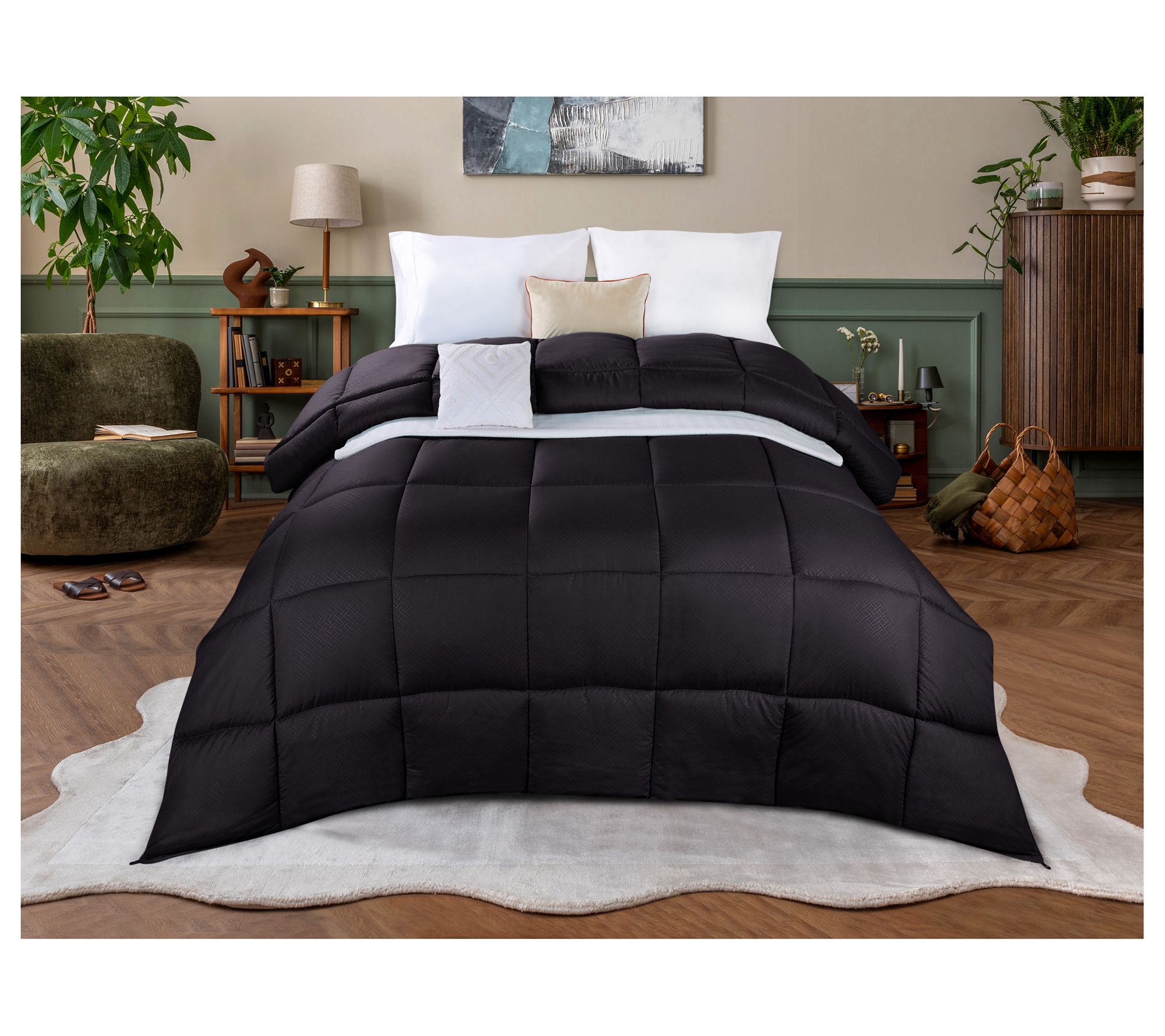 Superior Monochrome Basket weave Comforter, Twin/XL
