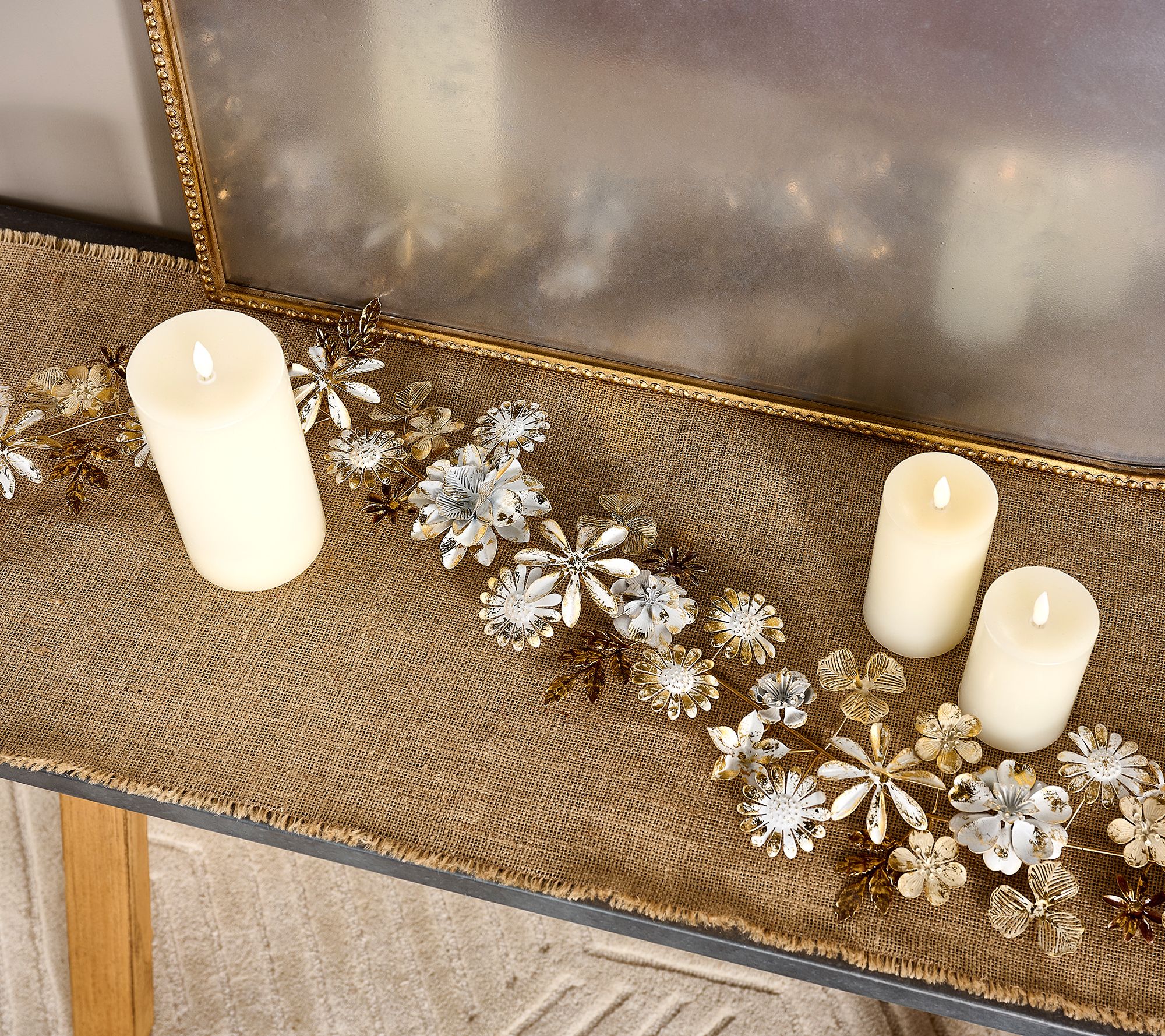 Home Reflections 4.5' Harvest Floral Metal Garland