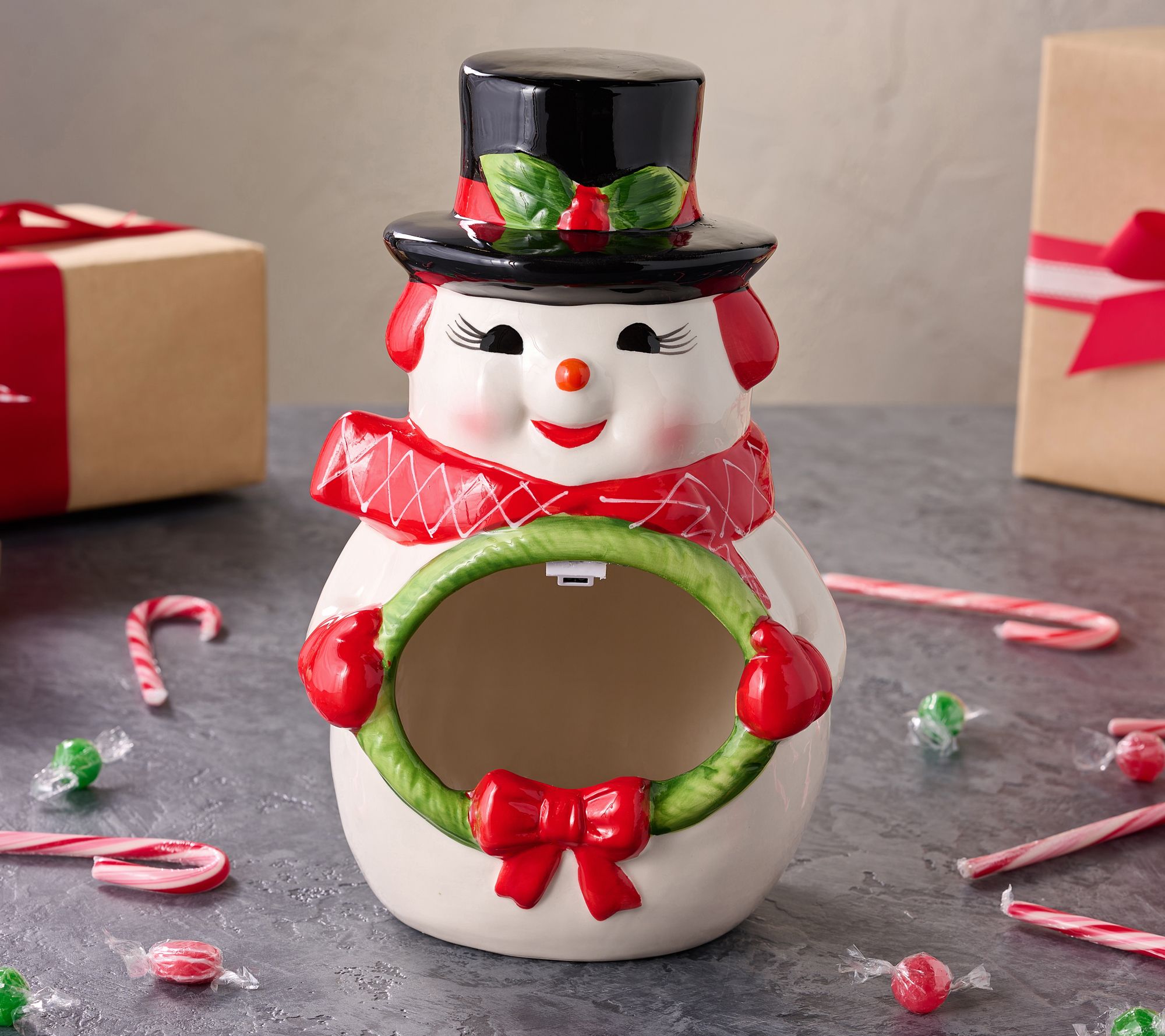 Mr. Christmas 12" Ceramic Musical Holiday Candy Bowl