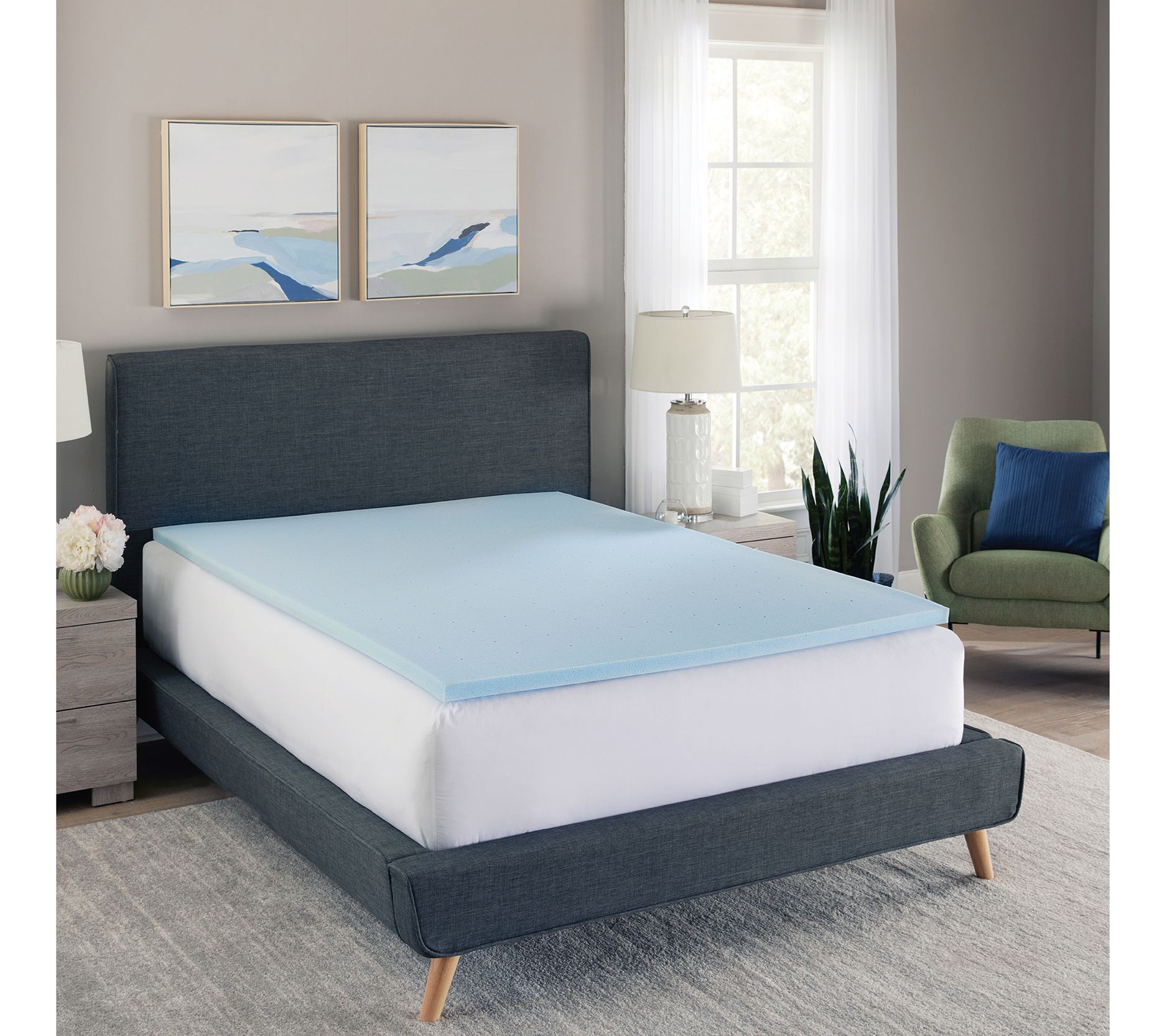 Bodipedic 1.5" GelInfused Memory Foam MattressTopper, Queen