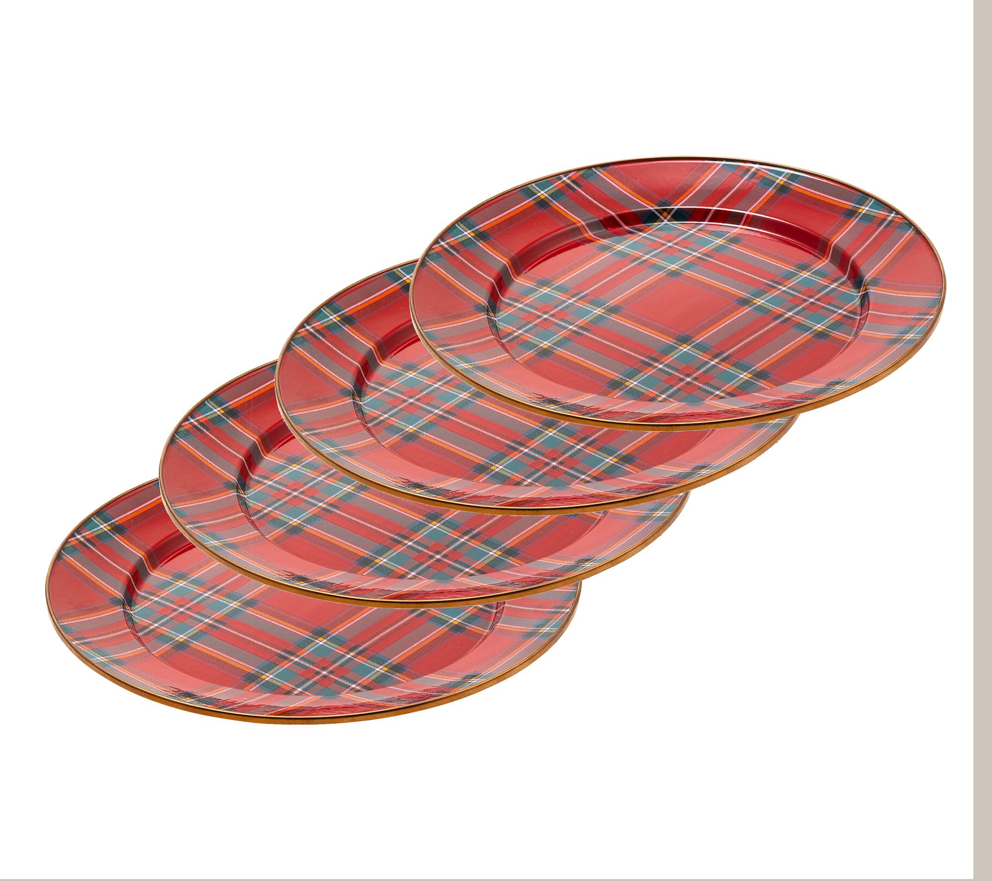 "As Is" Mackenzie- Childs Set of 4 Enamel Chargers