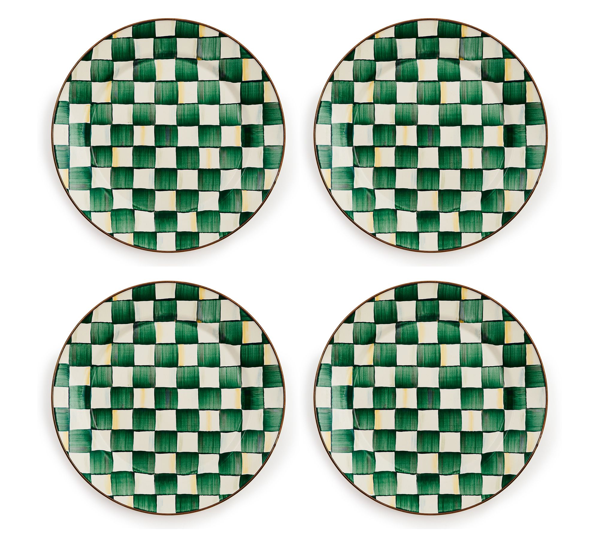 "As Is" Mackenzie- Childs Set of 4 Enamel Chargers