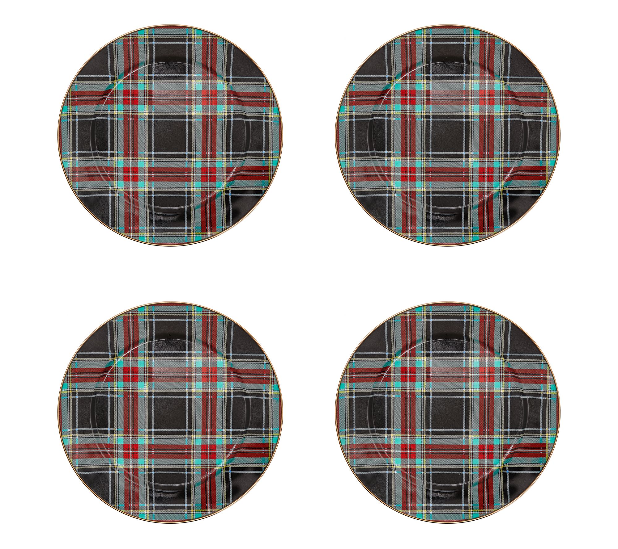 "As Is" Mackenzie- Childs Set of 4 Enamel Chargers