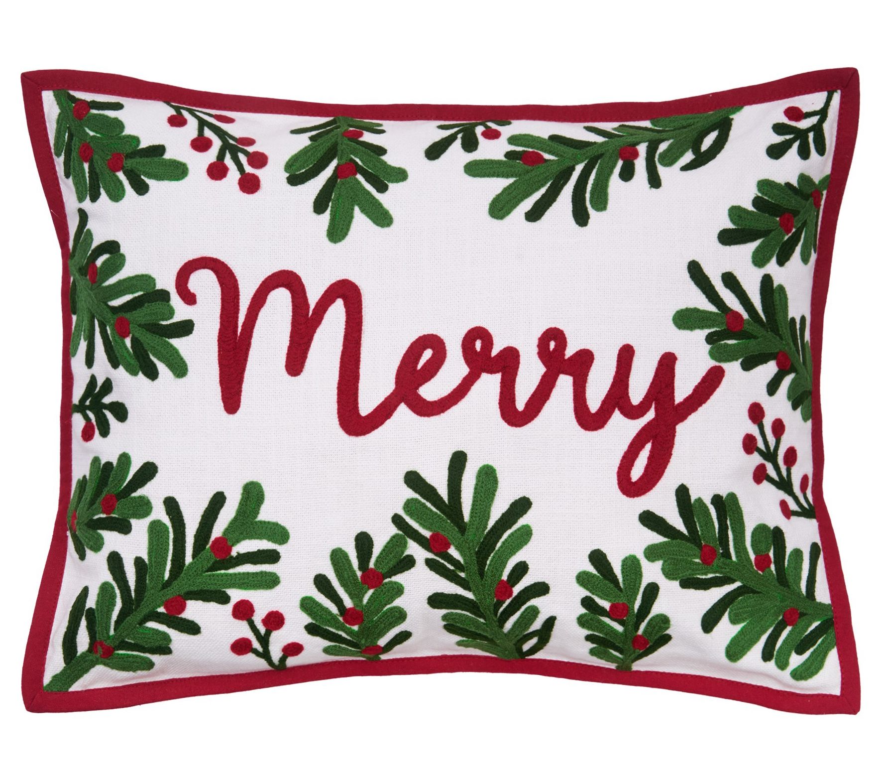 Merry Botanical Sprig Pillow by Valerie