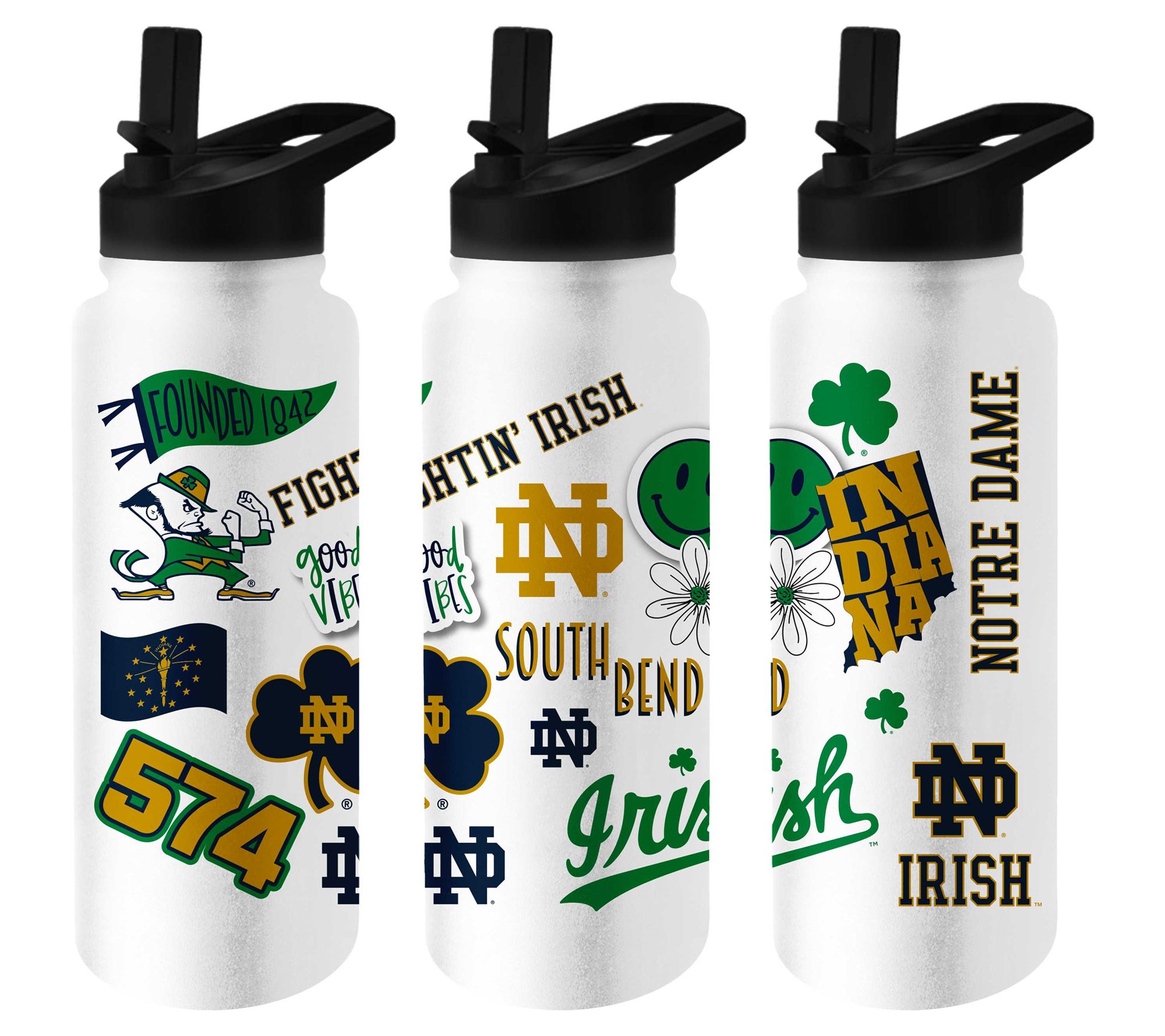 Logo Brands NCAA 34oz Stainless Steel QuencherBottle