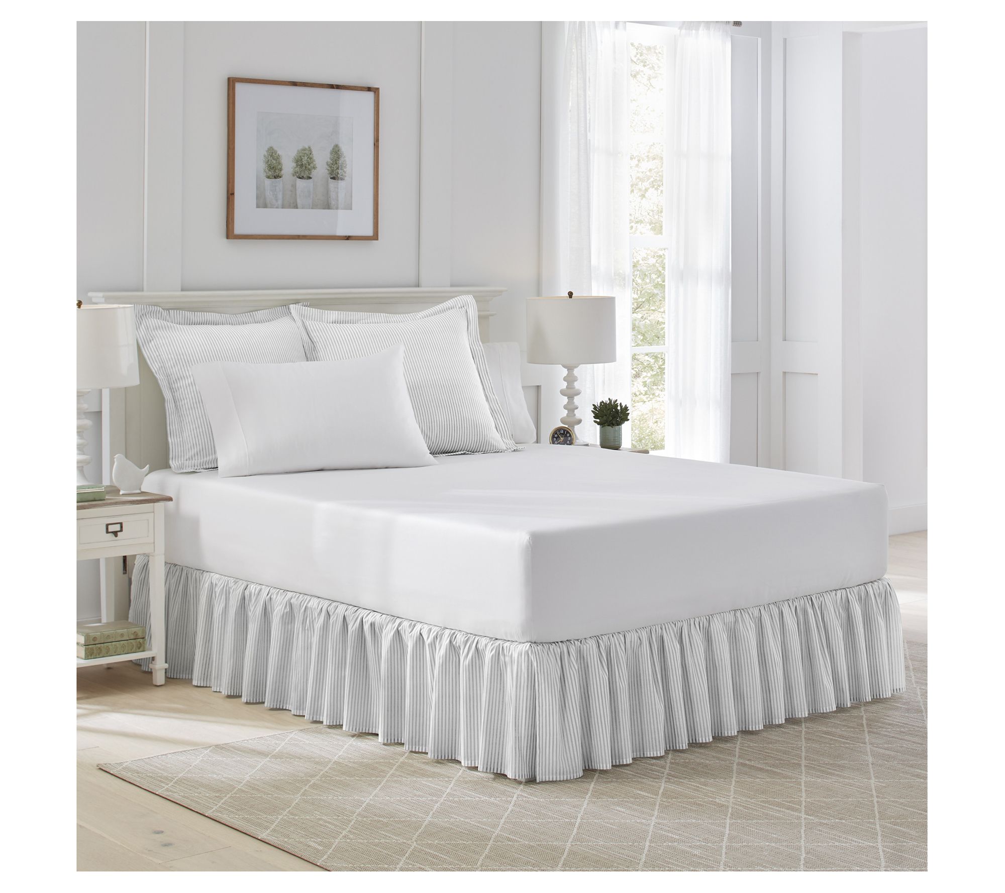 Laura Ashley Classics Gray-Silver King Bedskirt