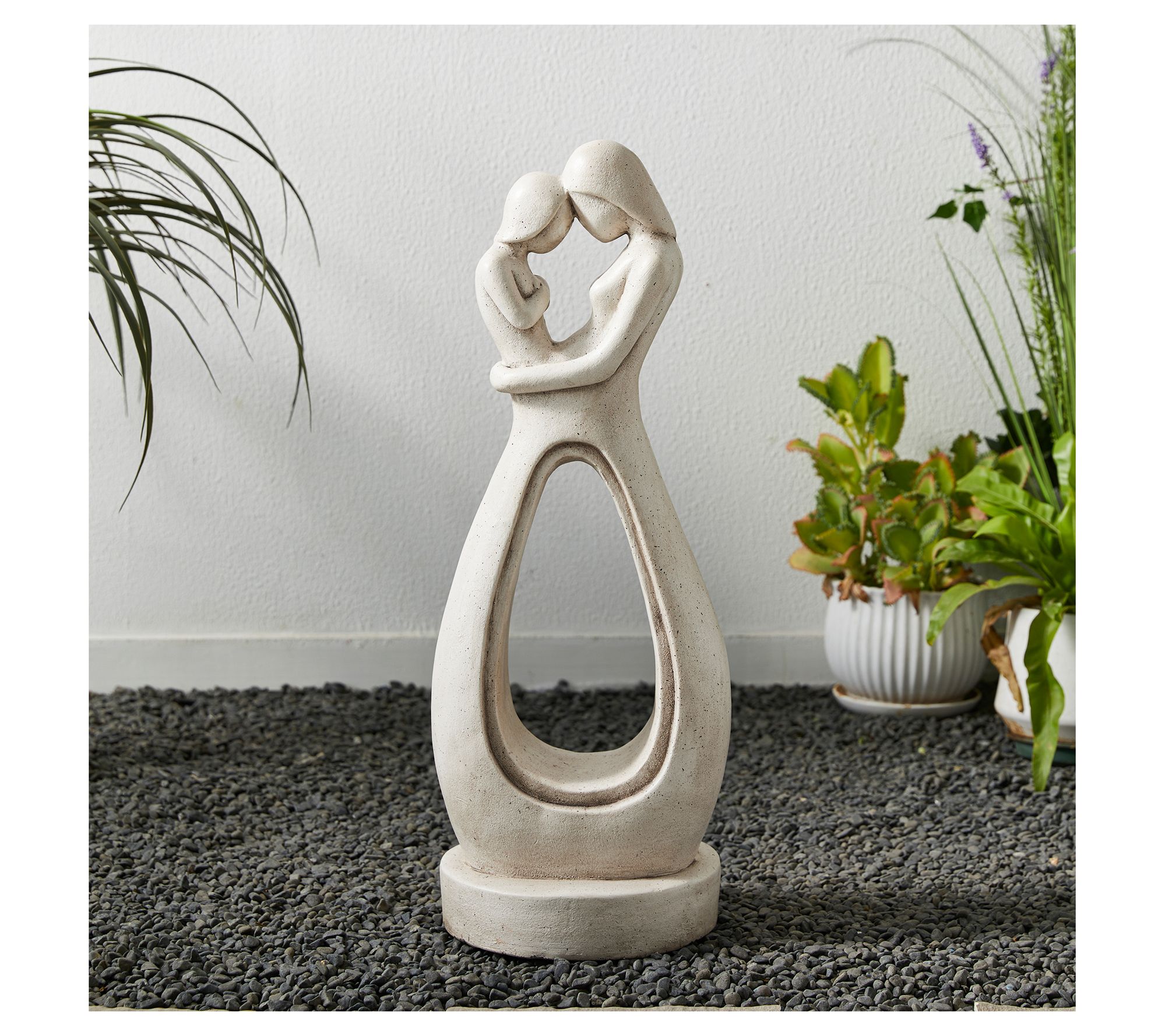 Glitzhome 25" Modern Abstract Sculpture HuggingGarden Statue