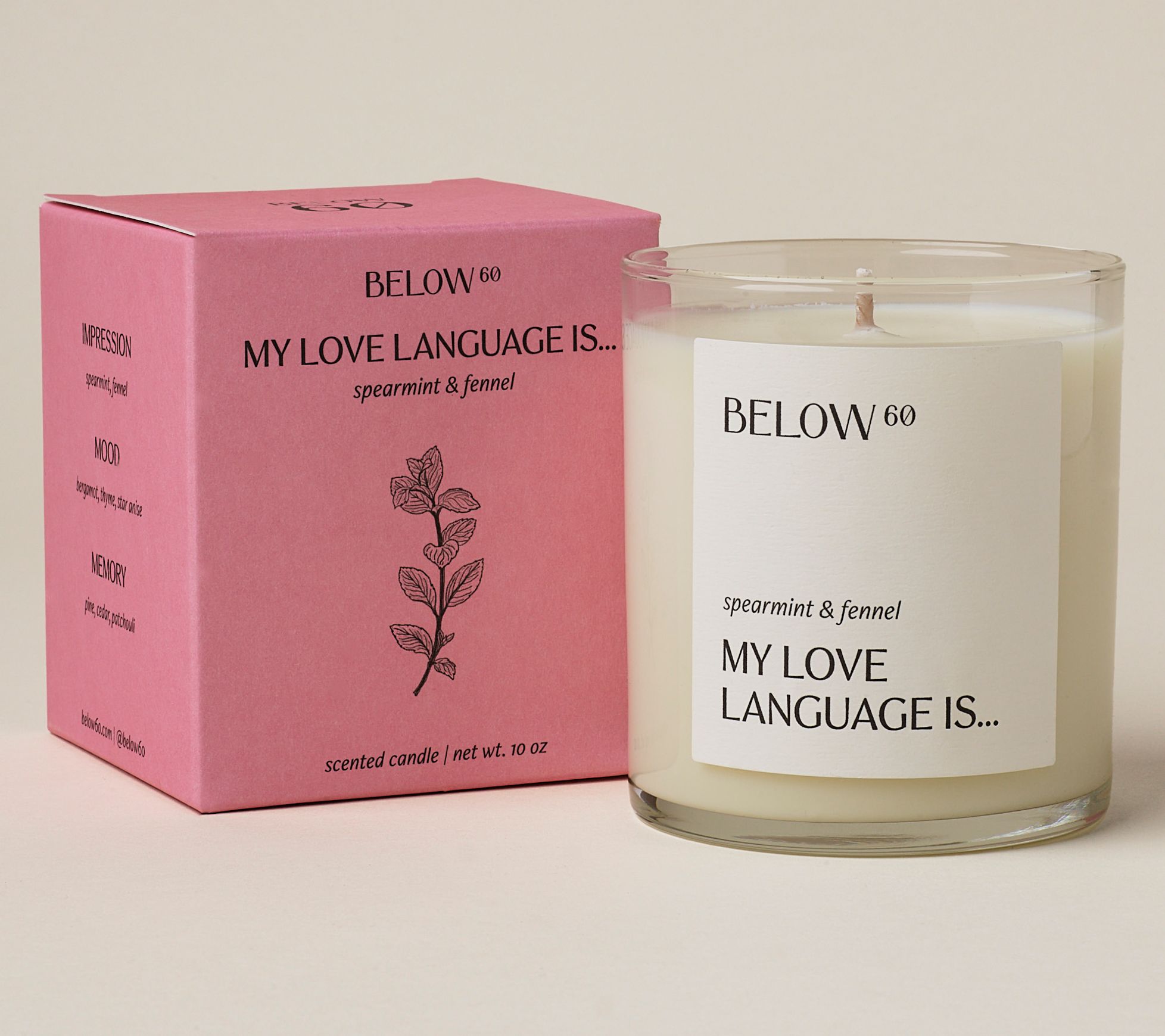 Below 60 10oz Hand Poured Paraffin-Free Soy WaxCandle