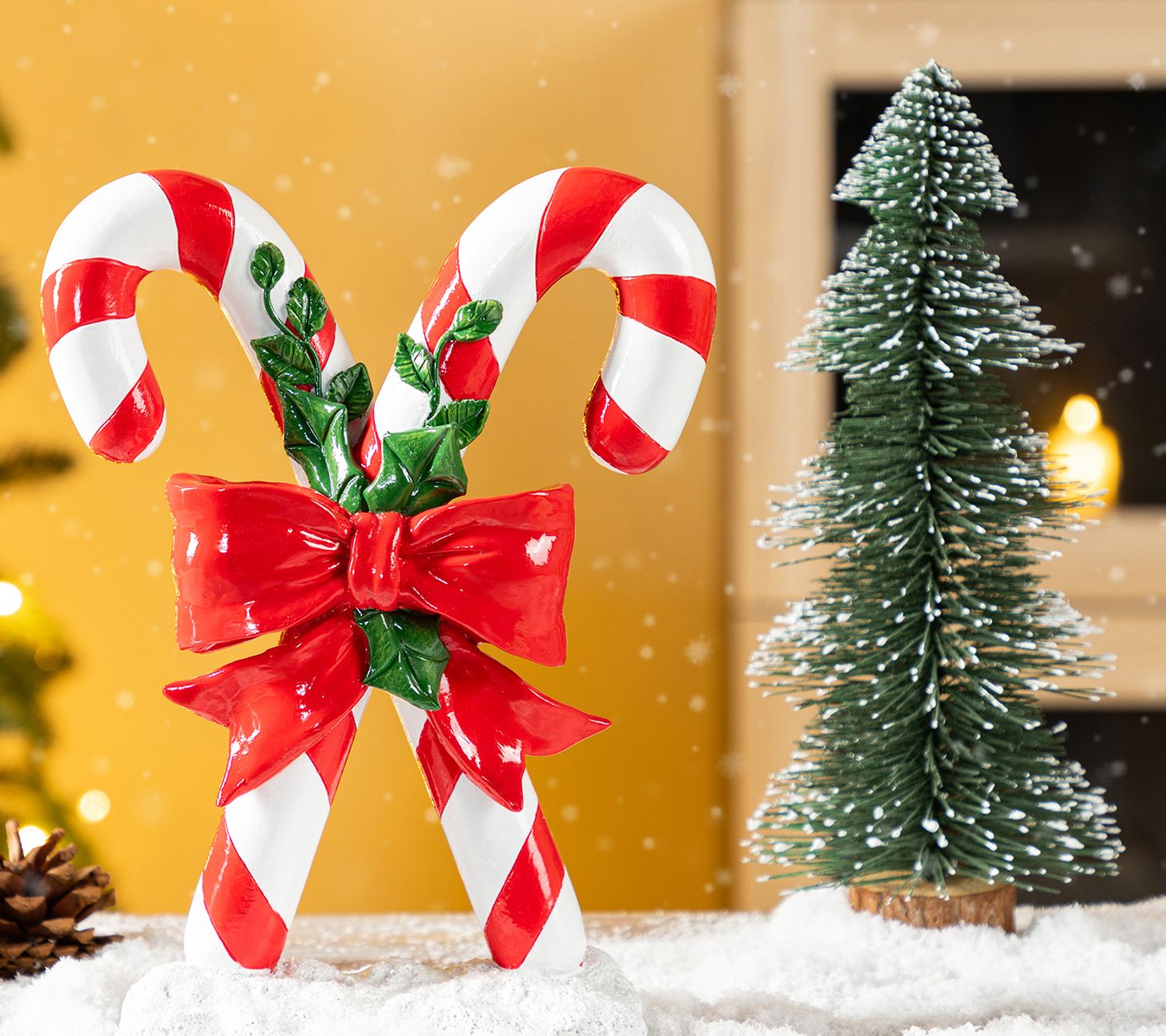 Glitzhome 10"H Christmas Resin Candy Cane TableDecor