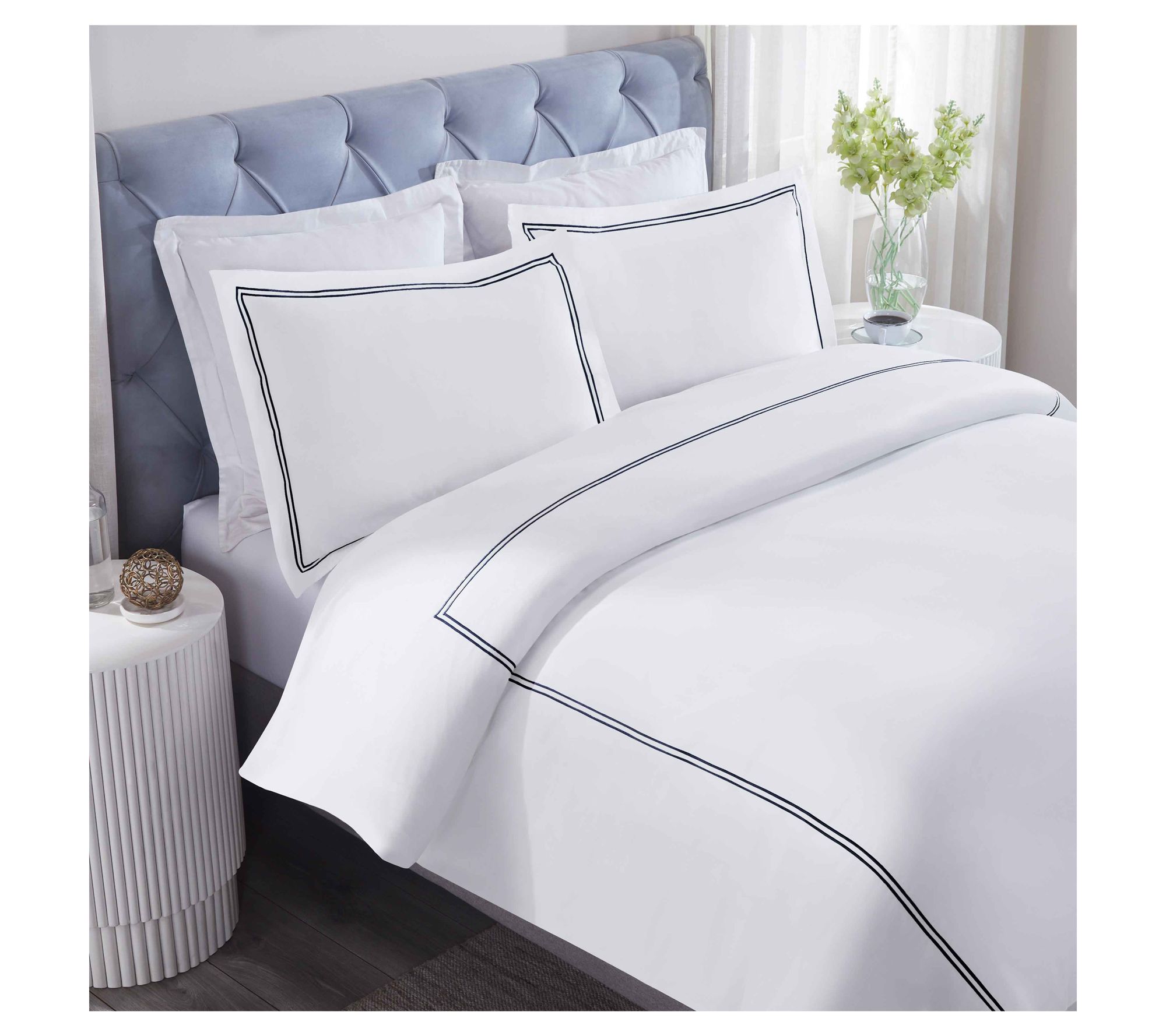 Superior Cotton Embroidered Duvet Cover Set-KG/Cal.KG