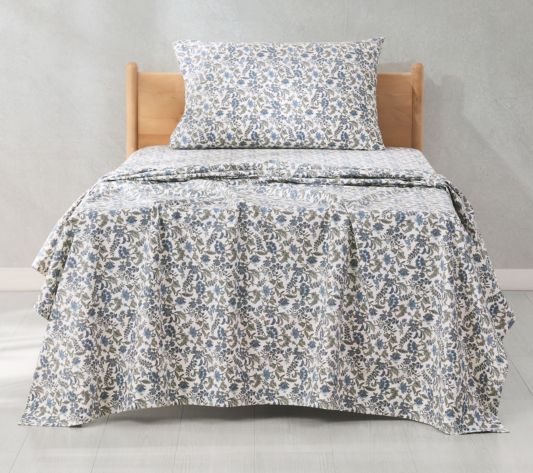 Lush Decor Lillian Block Print Cotton Sheet SetBlue 3-Pc Twin