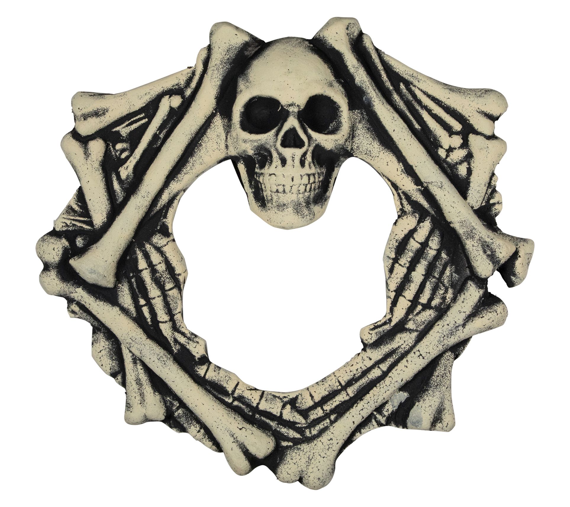 Northlight Skull Head & Skeletal Bones Halloween Wreath 18"