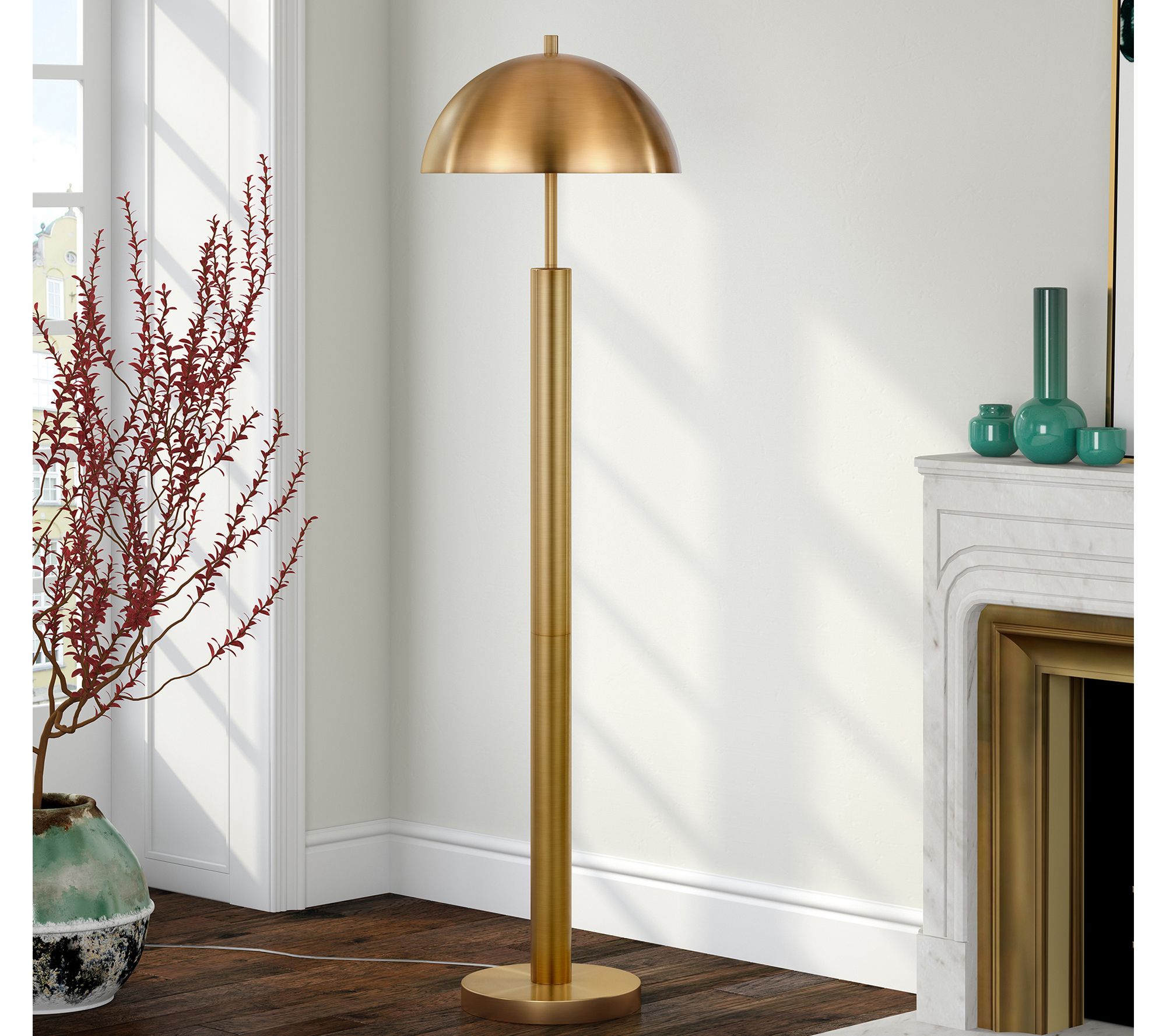 Hudson&Canal York Floor Lamp with Metal Shade - QVC.com