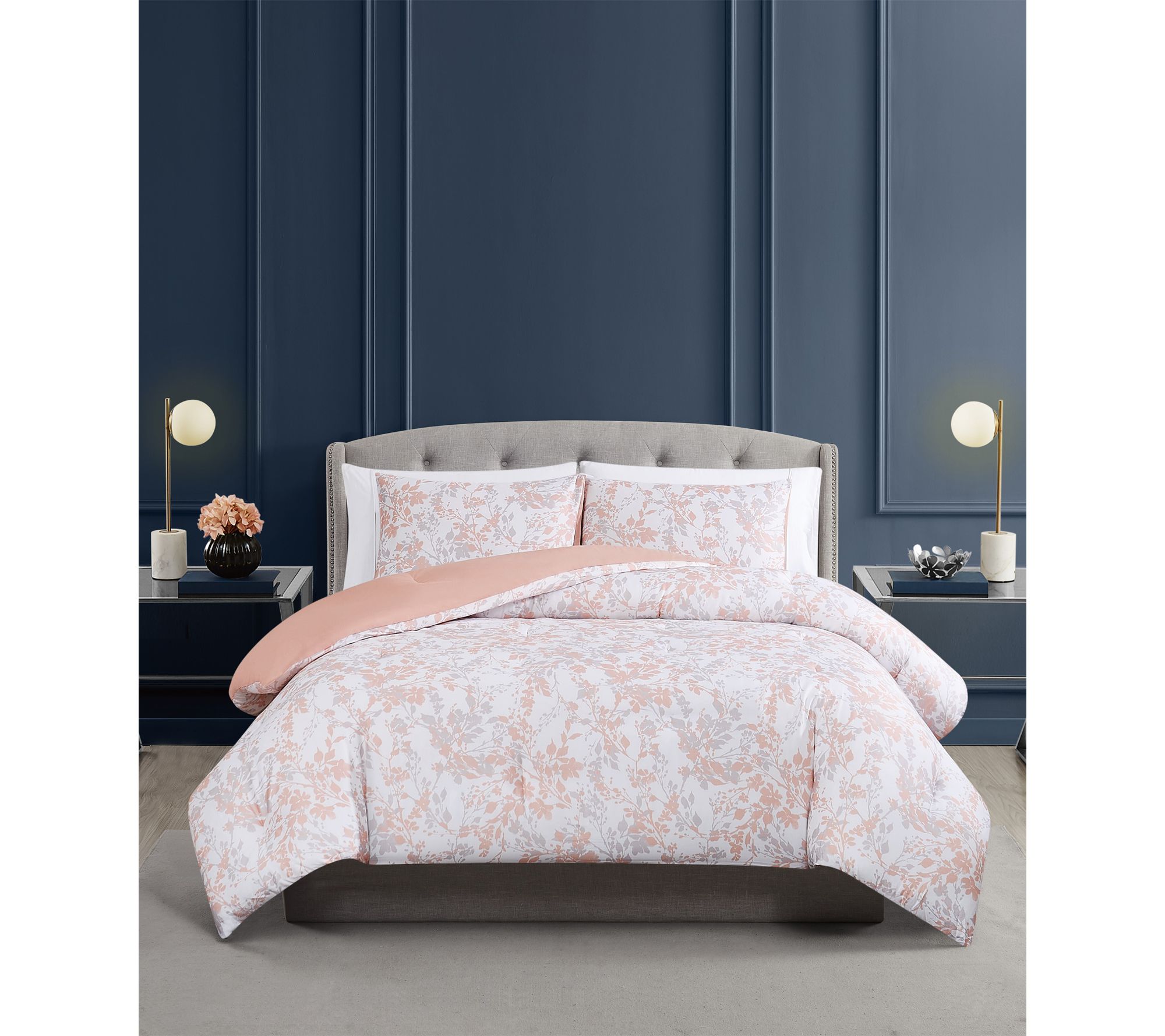 Vince Camuto Blossom Vines 3 Piece Full/Queen Duvet Cover Set