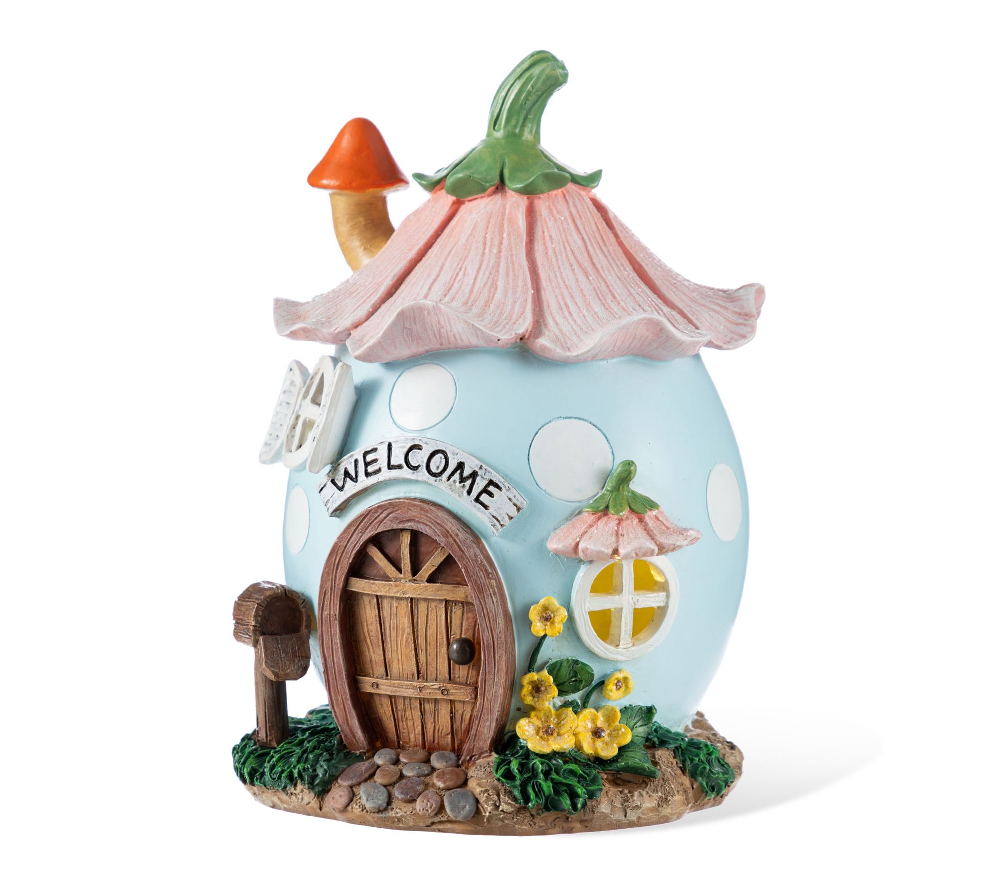 Glitzhome 8"H Lighted Easter Egg Shaped House Table Decor
