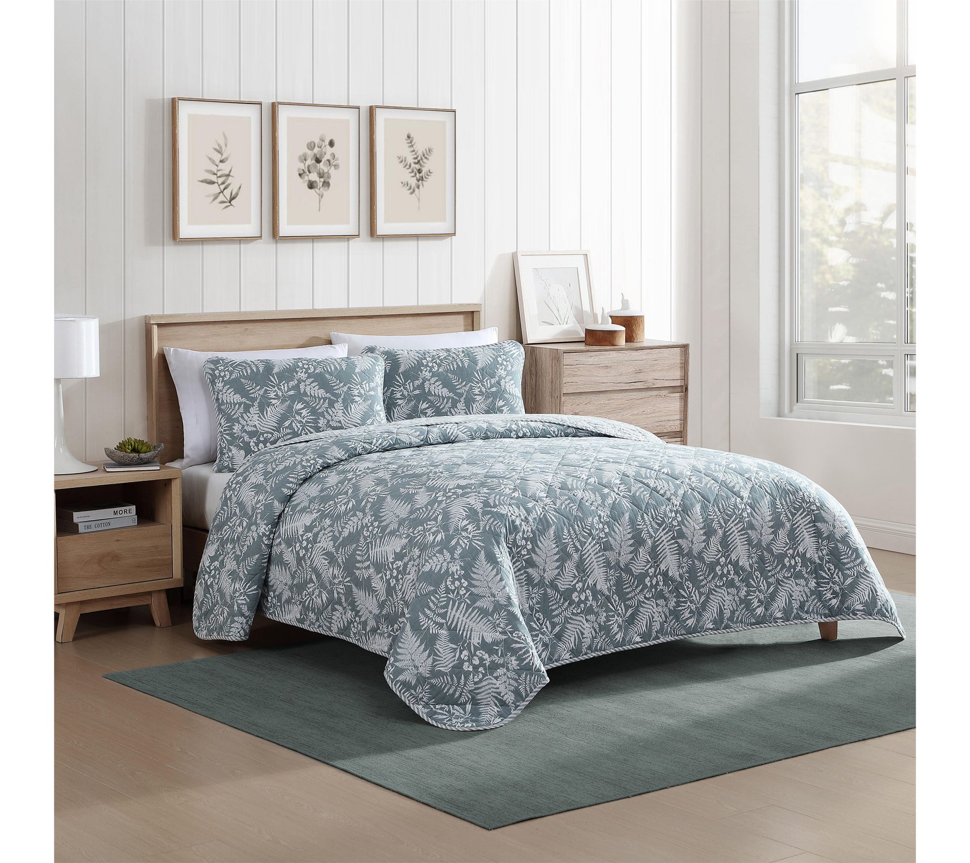 Eddie Bauer Fern Garden Green Cotton Twin QuiltSet