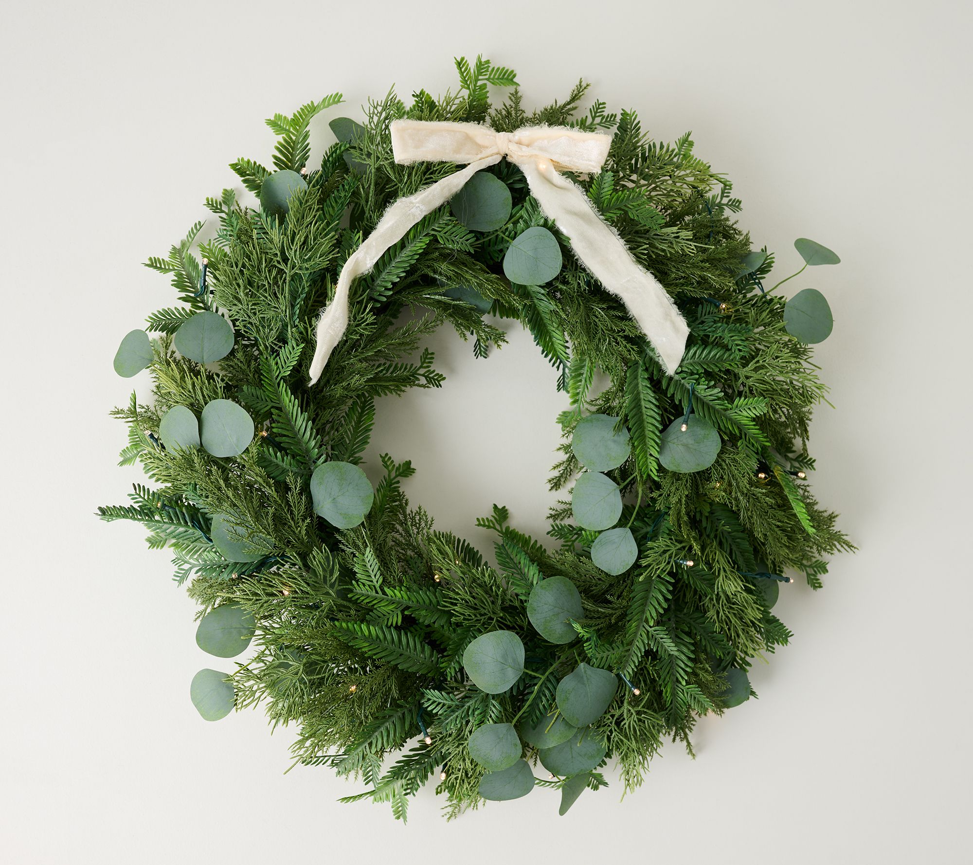 Me HOME by Jennie Garth 26" Illuminated Mixed Greens Wreath