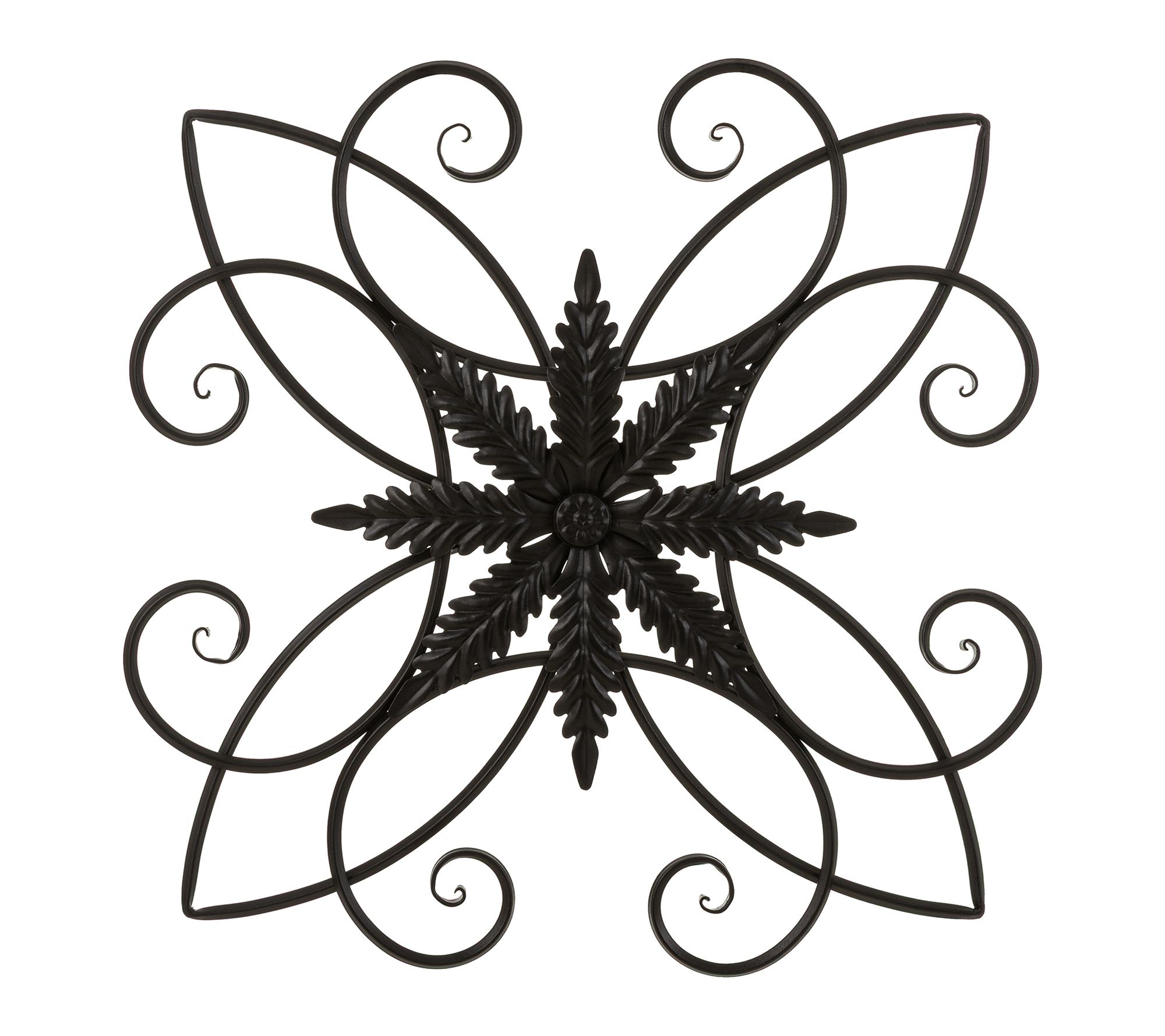 Glitzhome 20"L Clematis Pattern Iron Scroll Outdoor Wall Decor