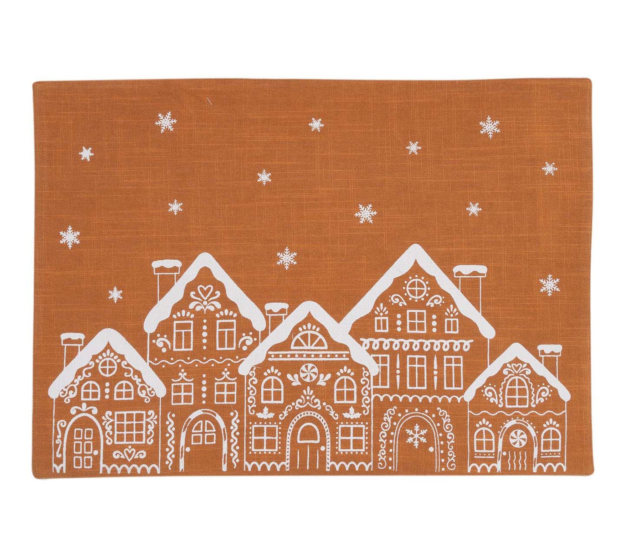 Gingerbread Village Christmas Set of 6 Placemats  by Valerie