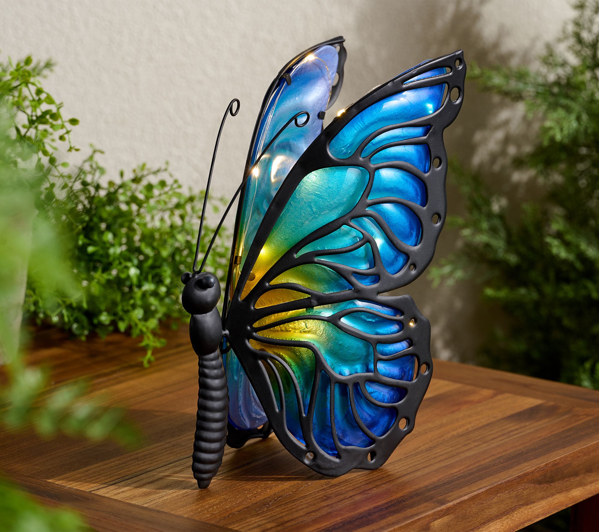 Indoor/Outdoor Illuminated Twinkling Metal Butterfly by Valerie
