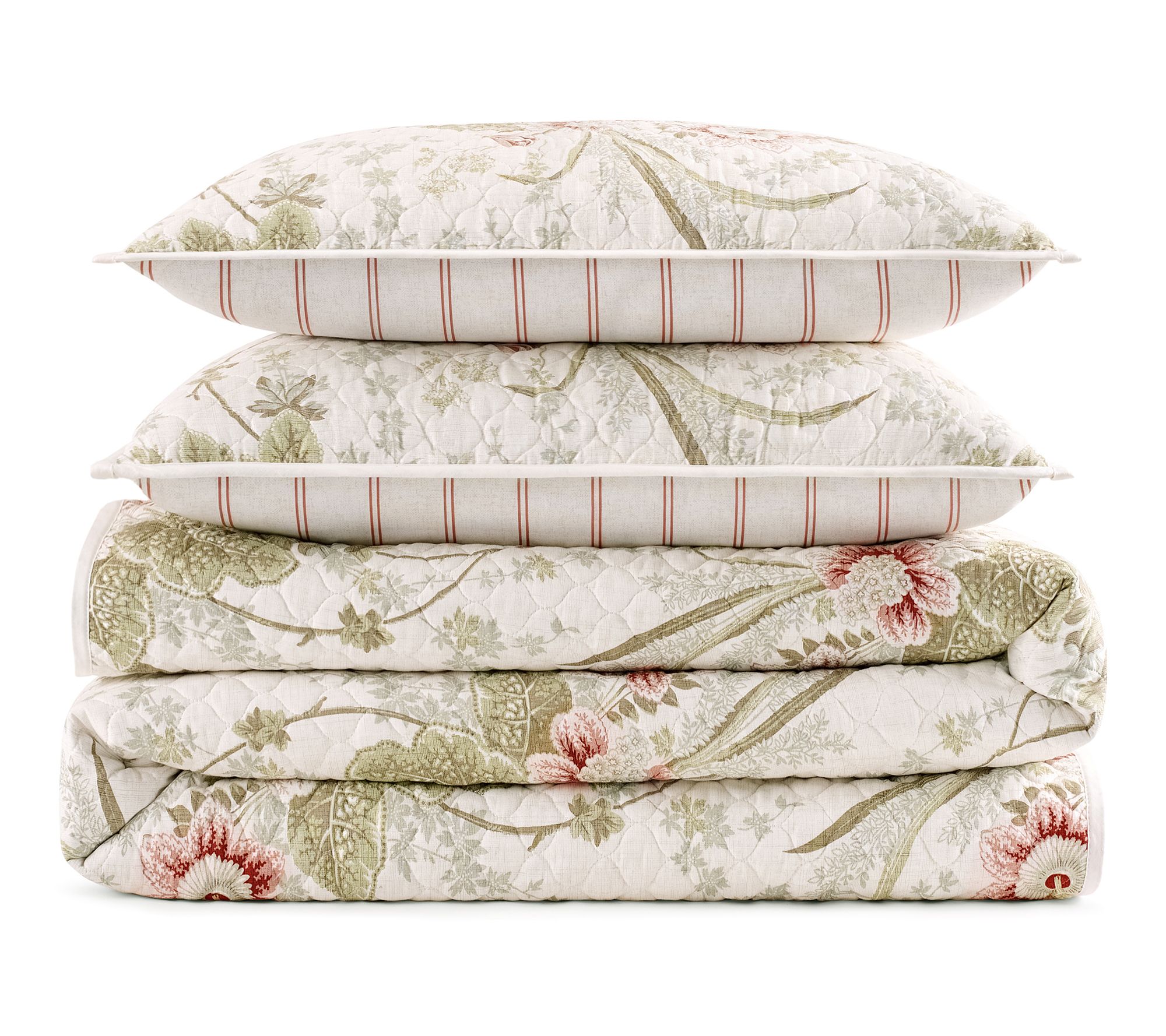 Waverly Stonington 3PC 100% Cotton Quilt Set - F/Q Ivory