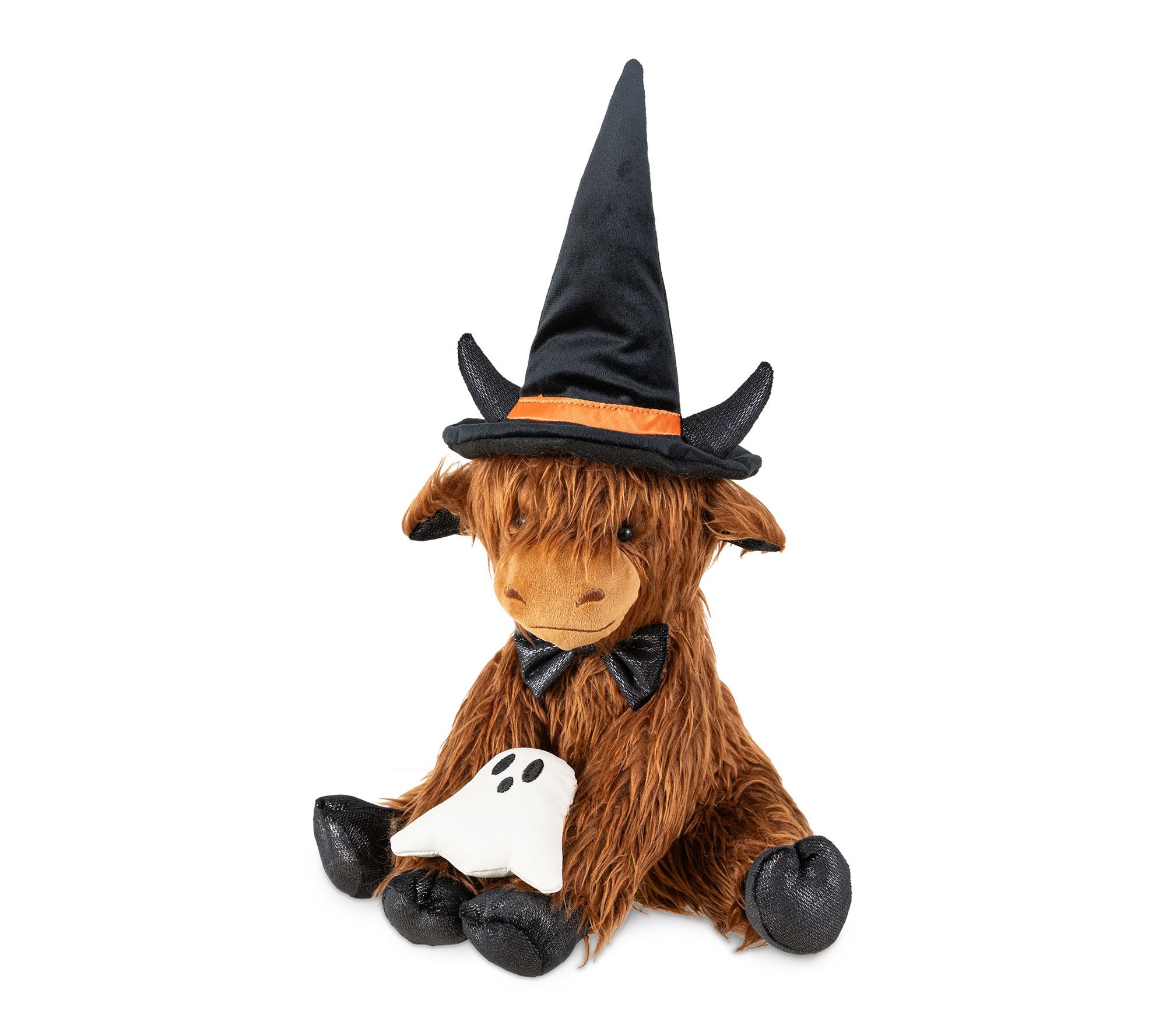 Glitzhome 19"H Halloween Fabric Highland Cow Shelf Sitter