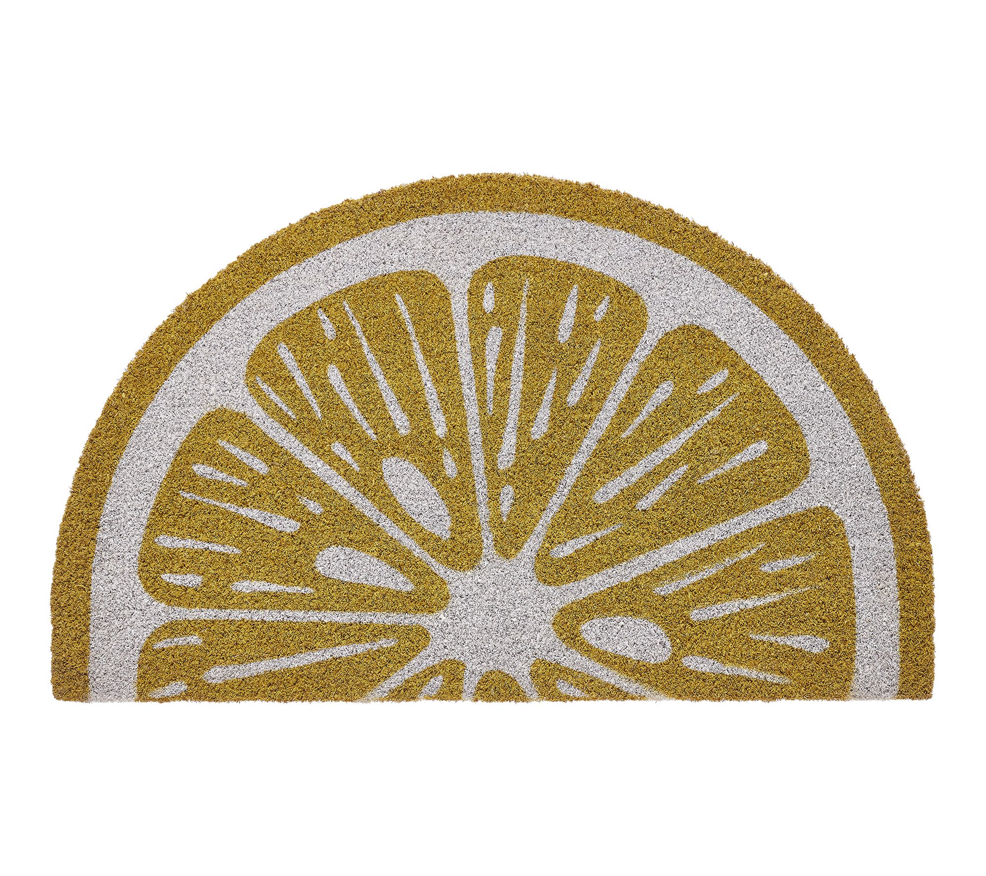 VCNY Home Lemon Half Circle Coir Doormat, 18" x 30"