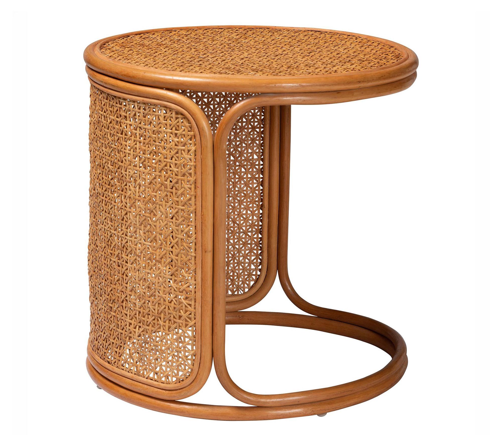 bali & pari Eldon Honey Rattan Large End Table