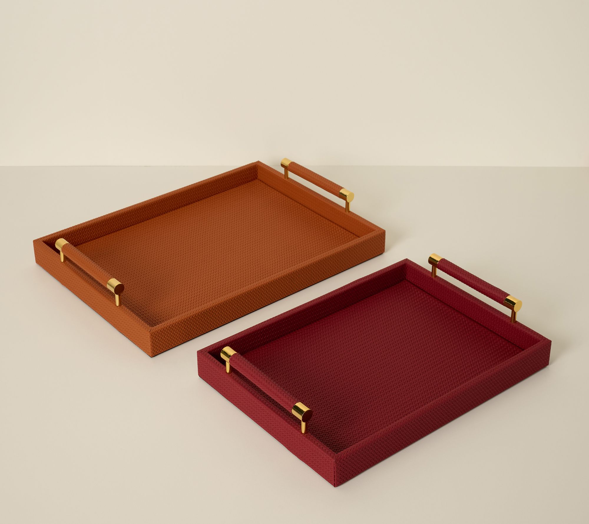 LOGO Home by Lori Goldstein S/2 Rectangle Faux Leather Trays
