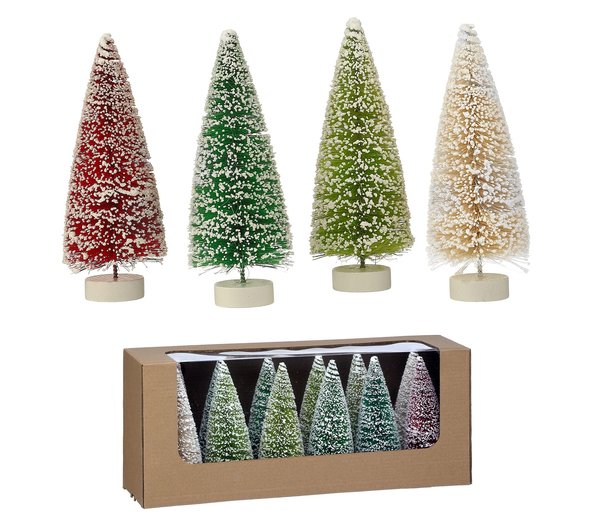 6" Woodland Glitter Sisal Tree Box of 12 by Valerie
