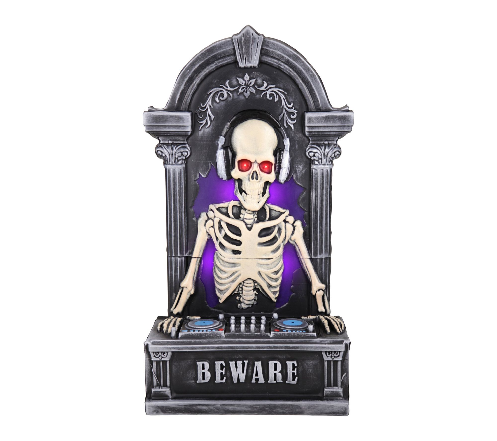 Haunted Hill Farm 3-Ft. Tombstone Skeleton DJ Animatronic