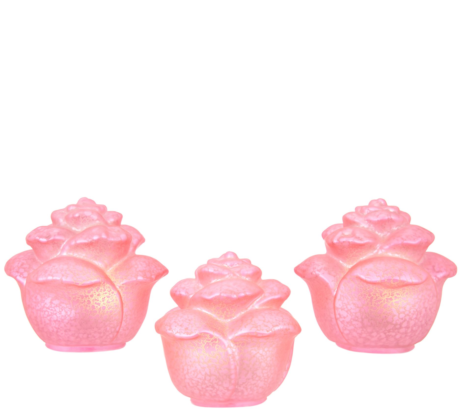 Set of 3 Illuminated Mercury Glass Roses by Valerie
