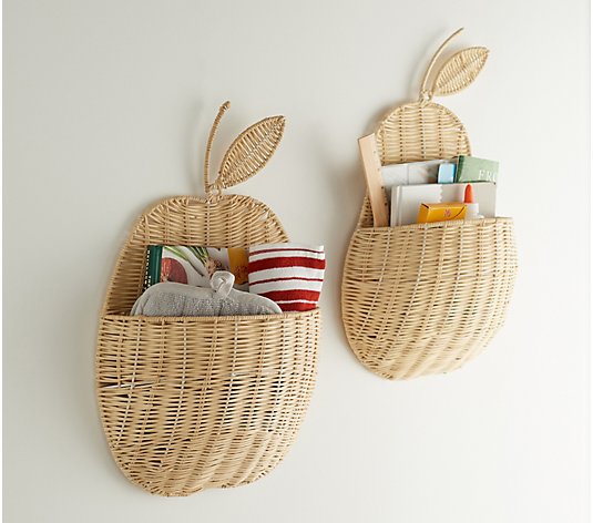 Home Reflections S/2 Decorative Fruit Wall Baskets