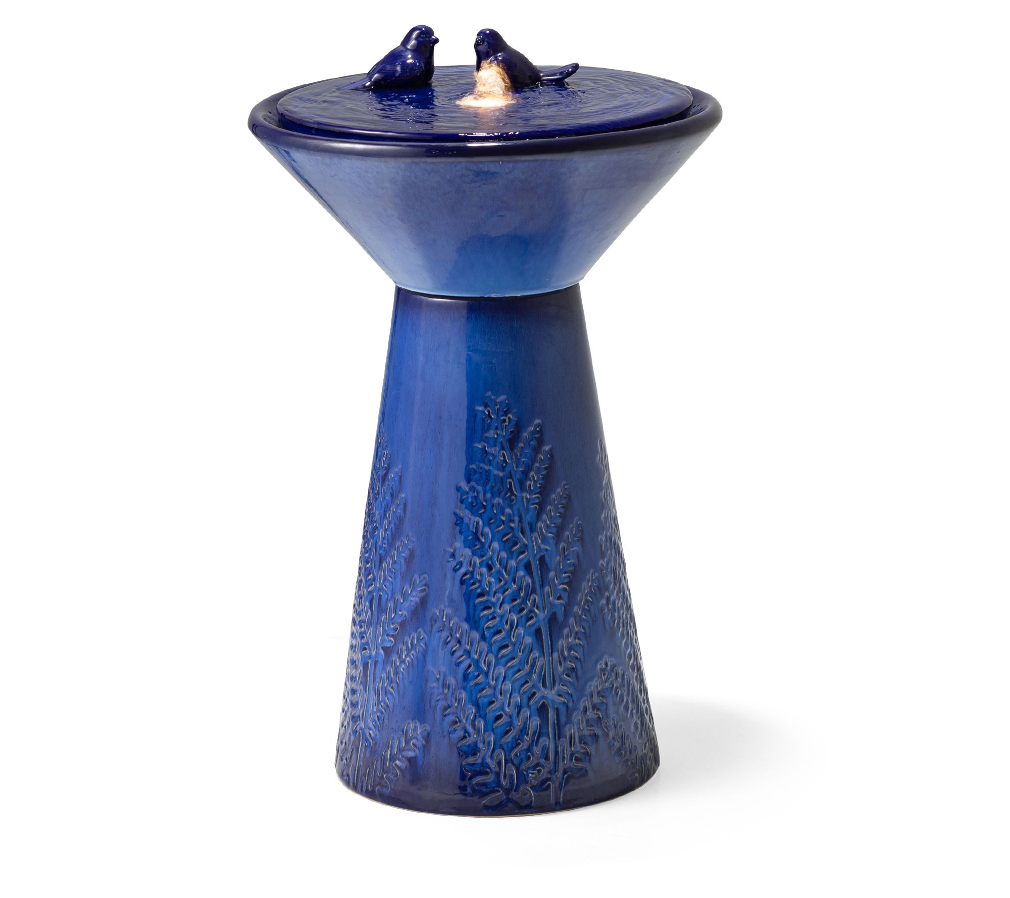 Glitzhome Pair of Doves LED Lighted Water Fount ain