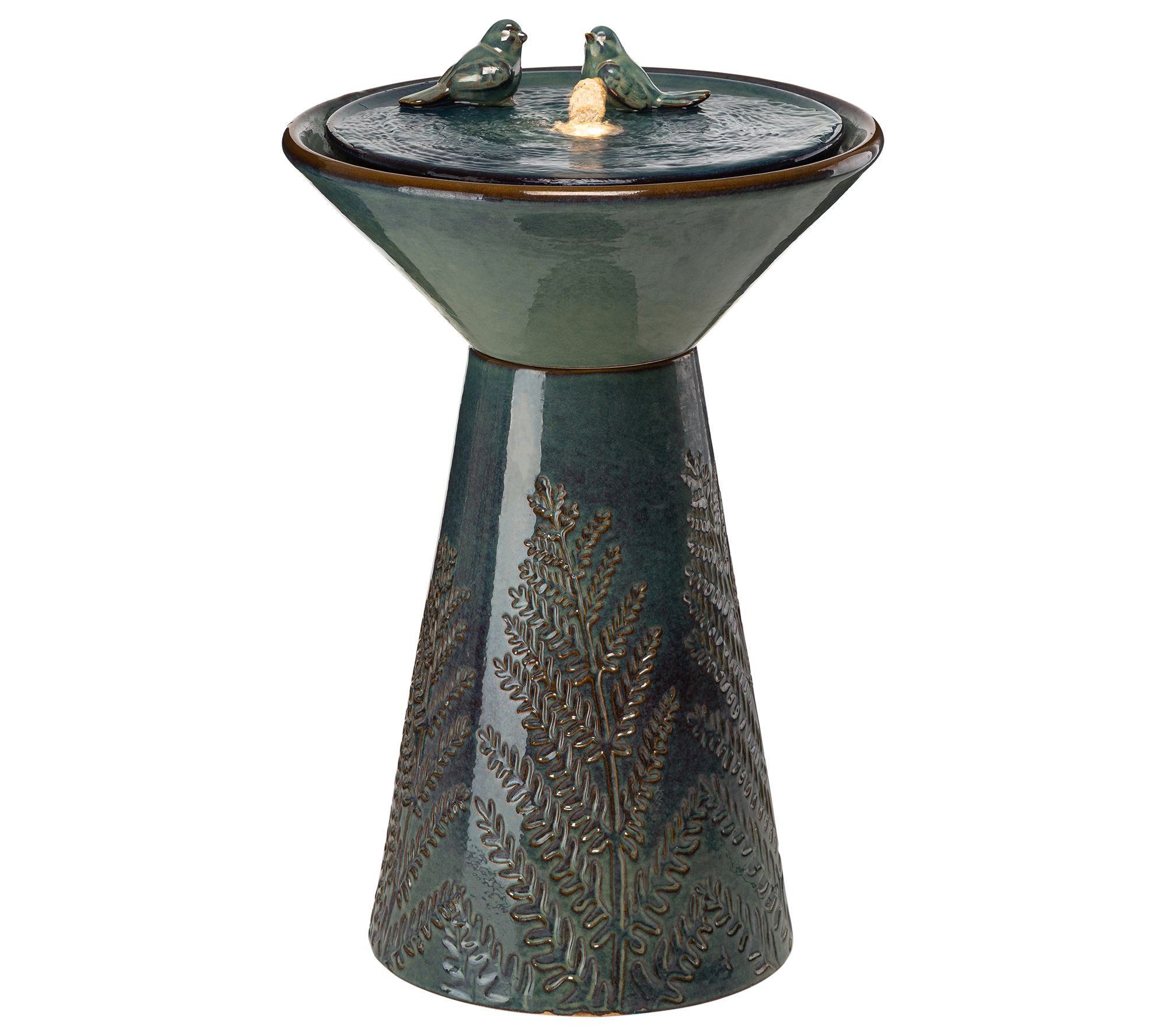 Glitzhome Pair of Doves LED Lighted Water Fount ain