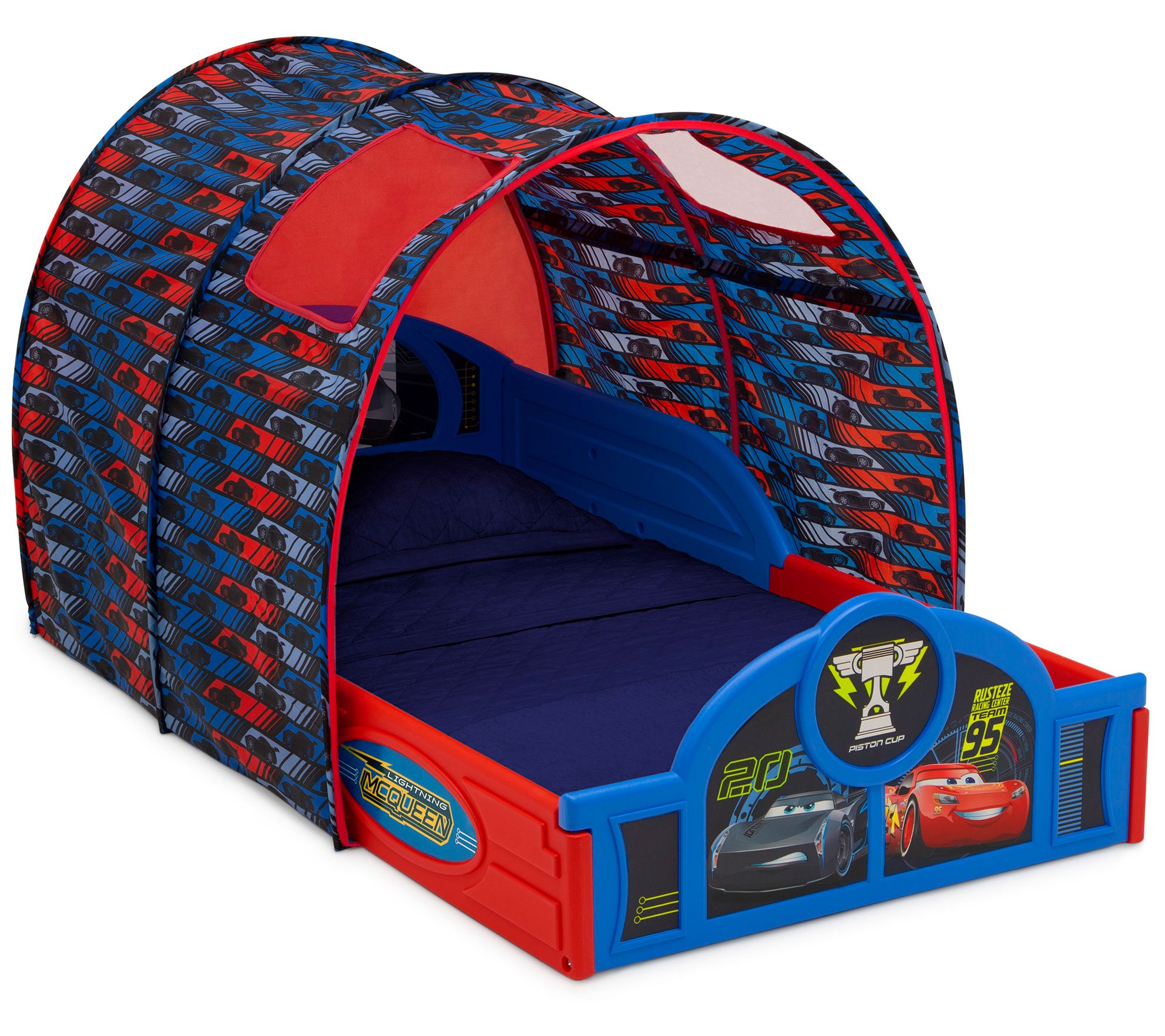 Cars Sleep and Play Toddler Bed with Tent by Deta Children