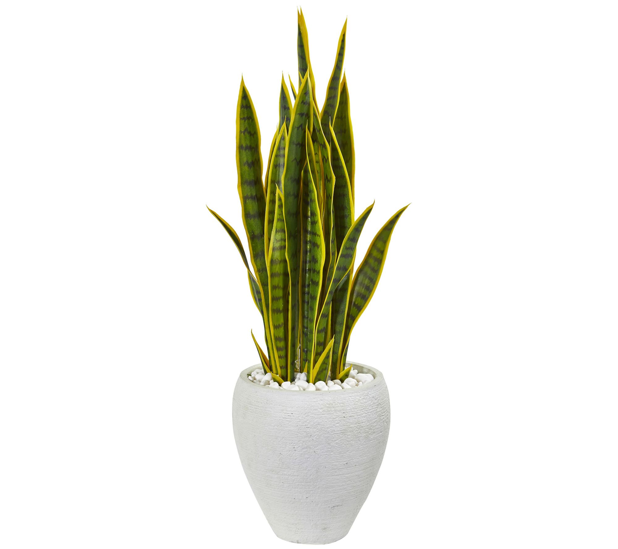 33in. Sansevieria Artificial Plant in White Planter