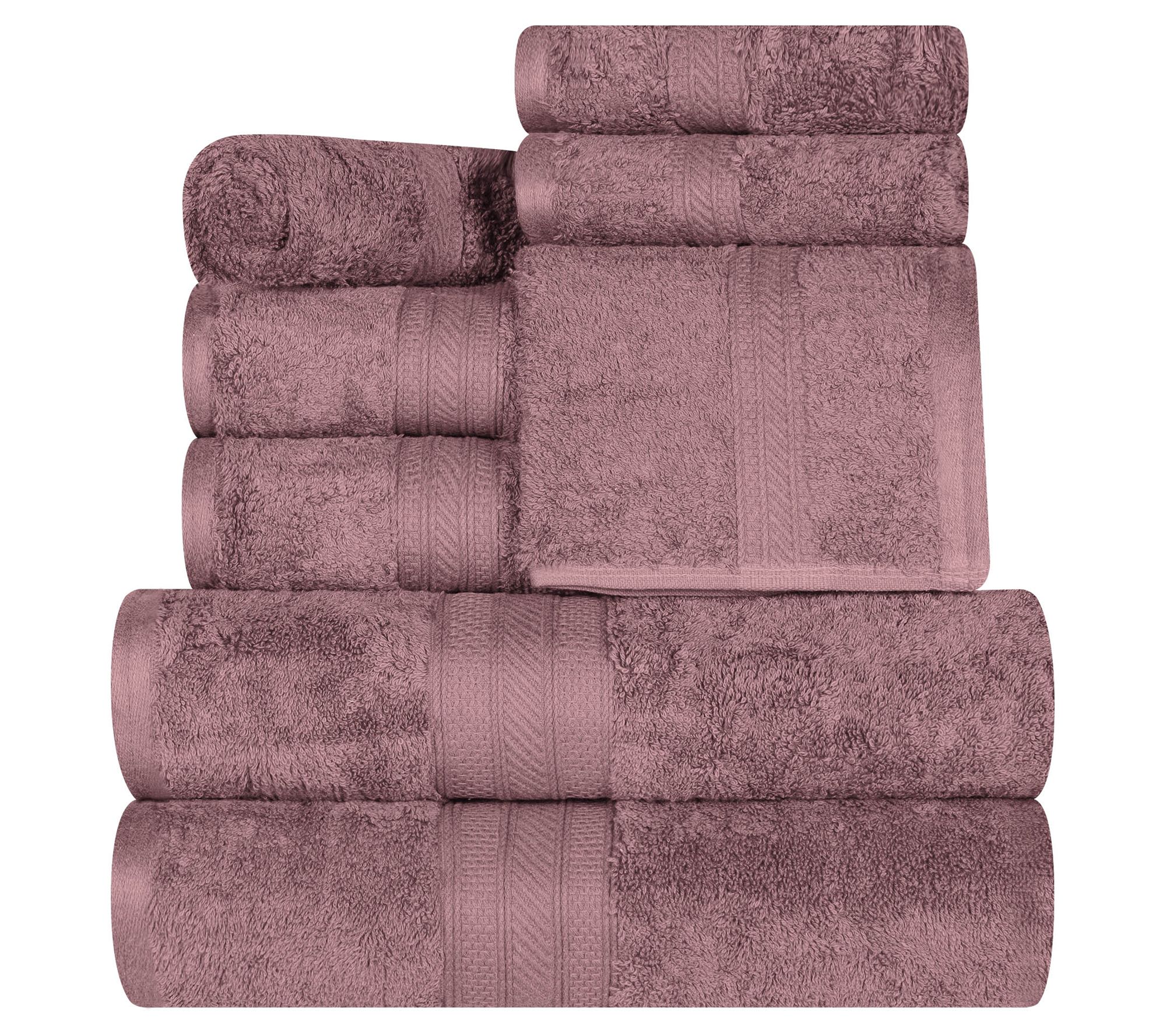 Superior Solid 8-Piece Quick-Drying Cotton Towel Set