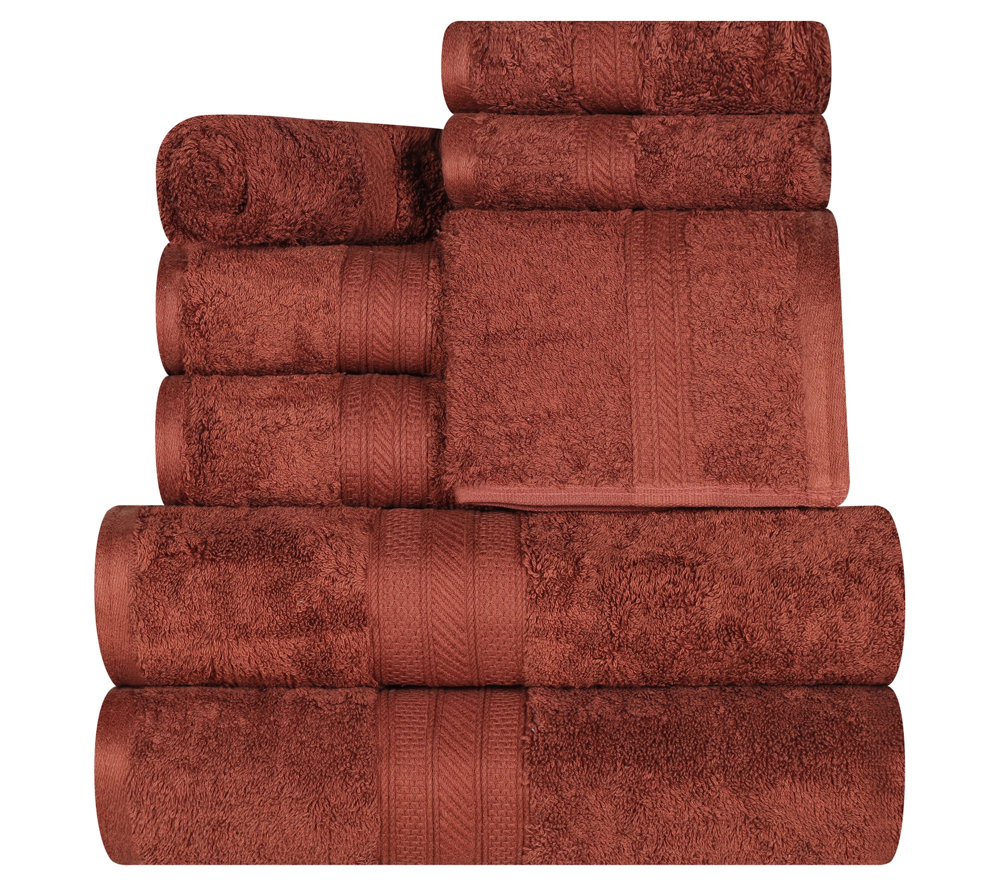 Superior Solid 8-Piece Quick-Drying Cotton Towel Set