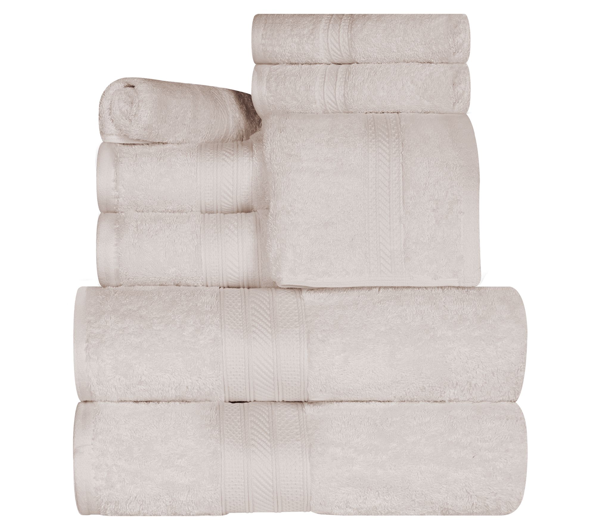 Superior Solid 8-Piece Quick-Drying Cotton Towel Set