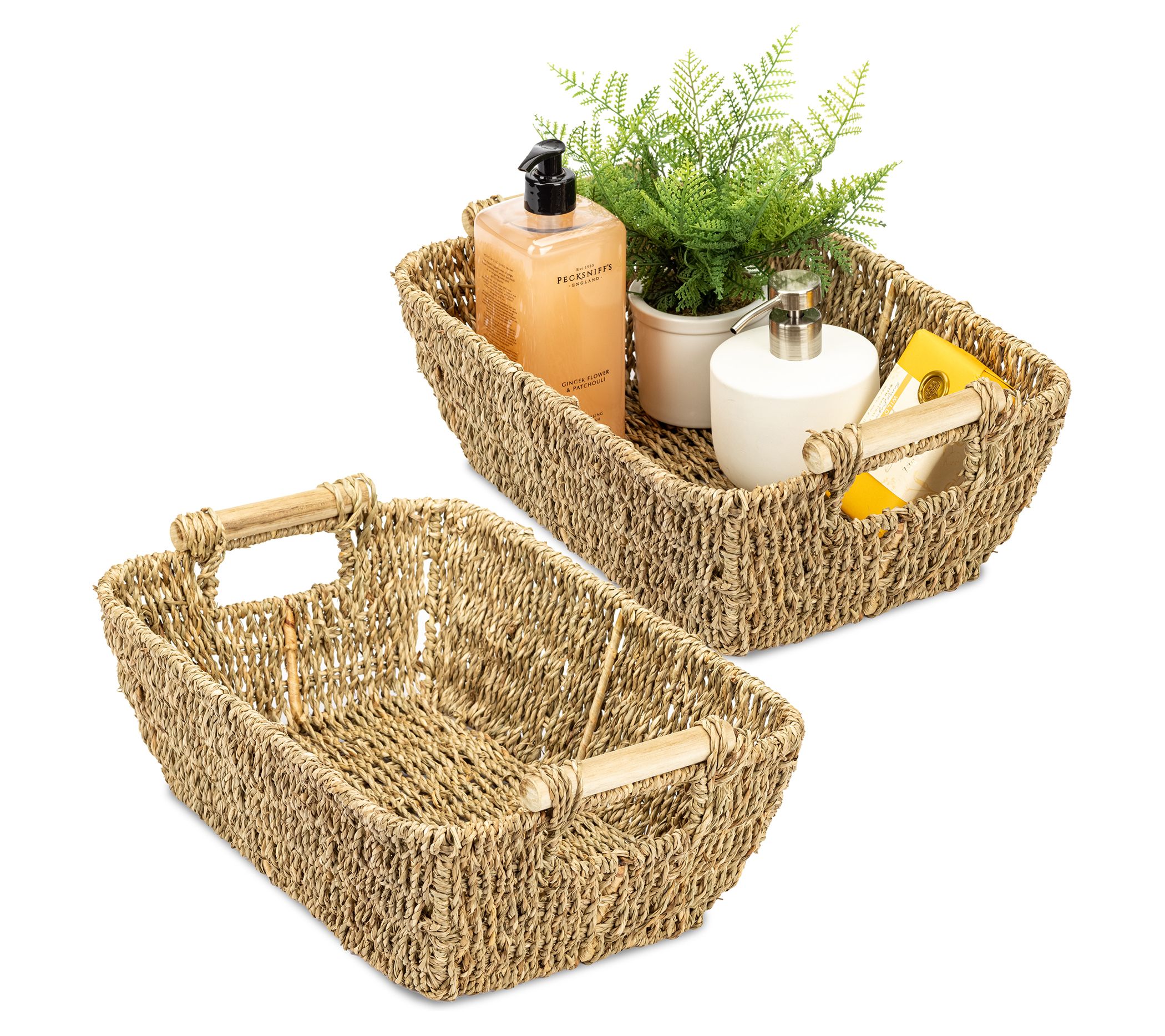 Sorbus Seagrass Basket 2 Pack