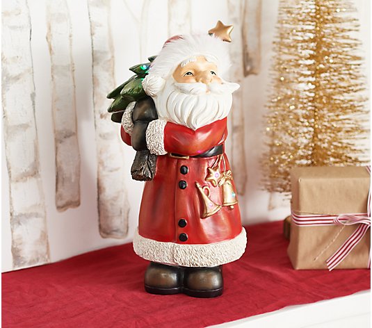 Home Reflections 16" Santa Figurine with Faux Fur Hat