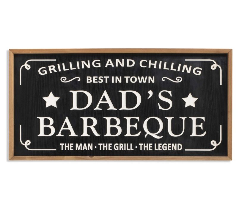 31.5"L Wood Engraved BBQ Wall Sign by Gerson Co